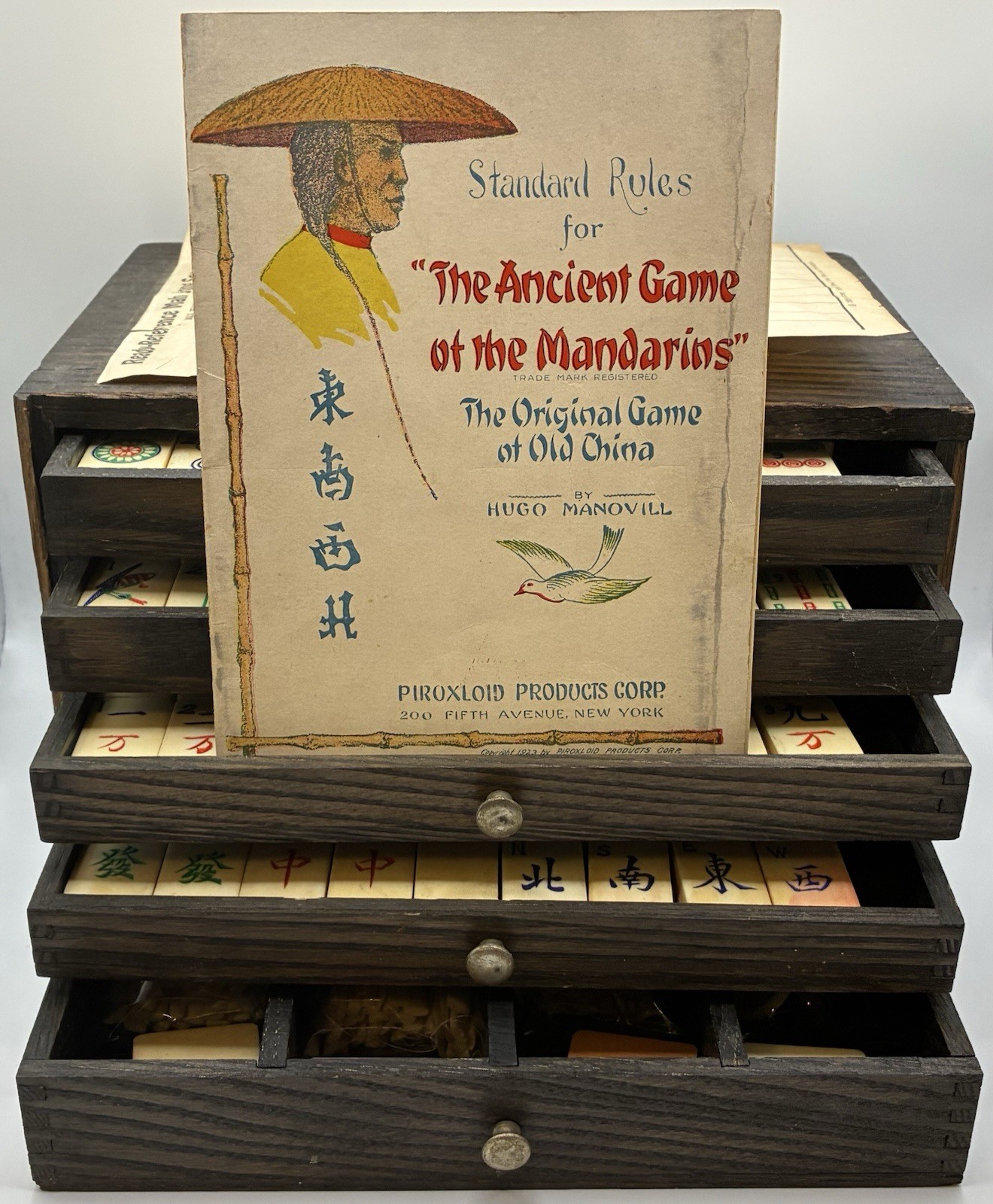 Antique 1923 Piroxloid “The Ancient Game of the Mandarins” Mahjong Set