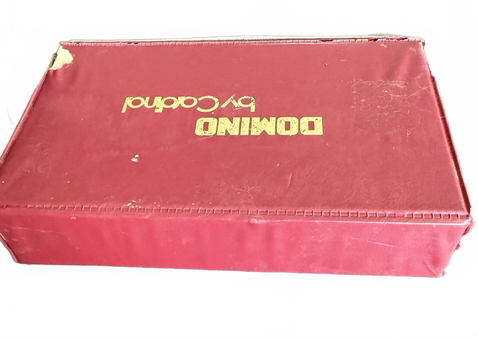 Vintage Domino By Cardinal 55 Pieces | 3/8″ Thick 2 Sealed Packs Red Vinyl Case