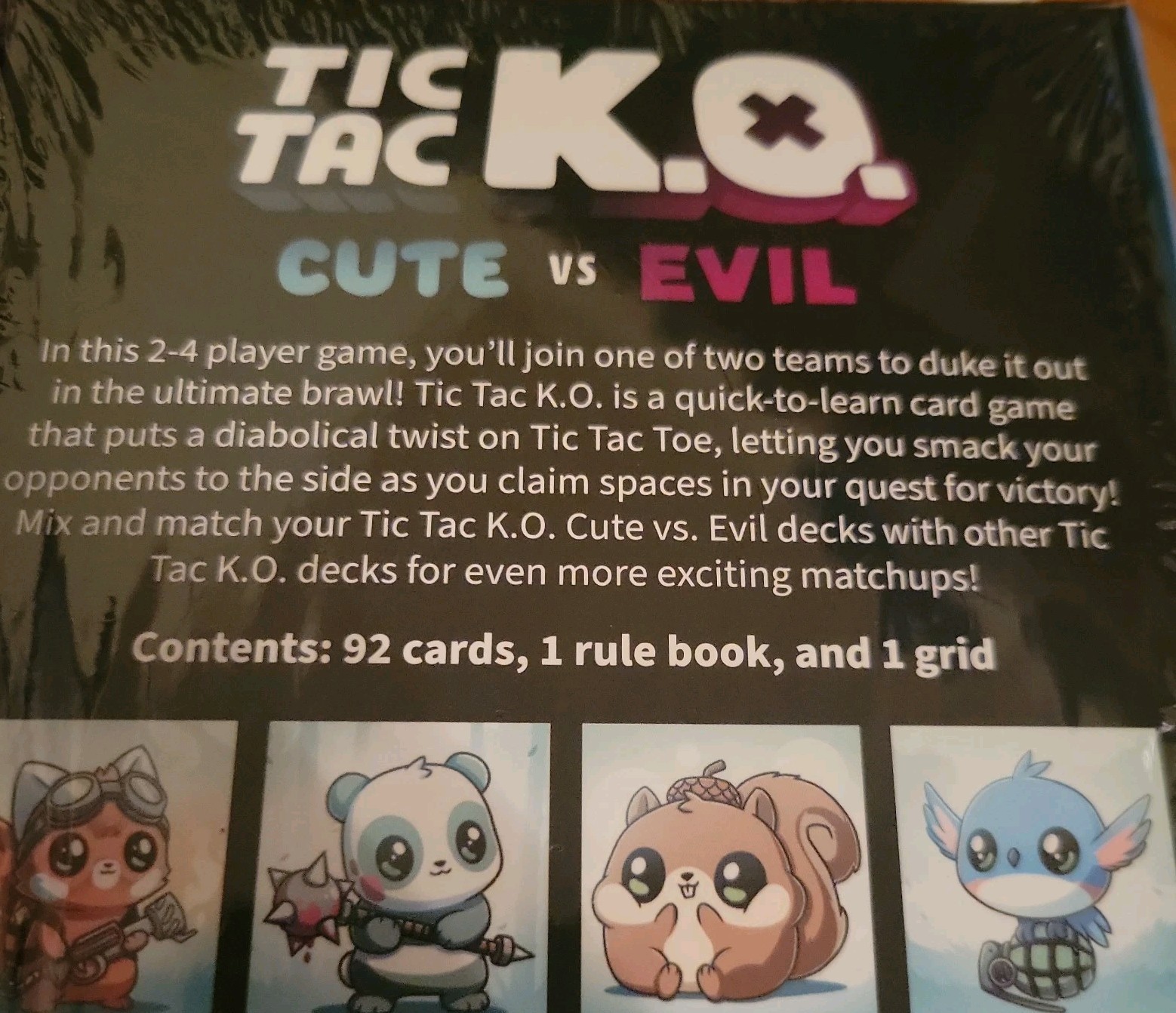 Tic Tac KO Cute vs Evil Card Game 8+ K.O. 2-4 Players Unstable Games/New Sealed