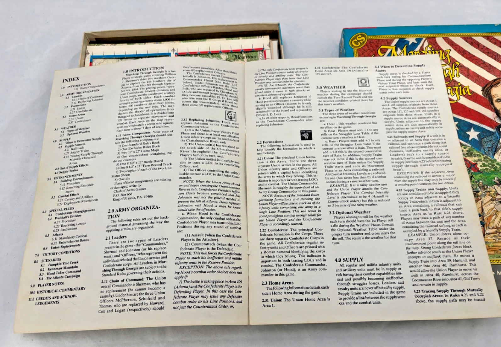 Marching Through Georgia – Clash of Arms 1990 – Complete – Bookshelf Board Game