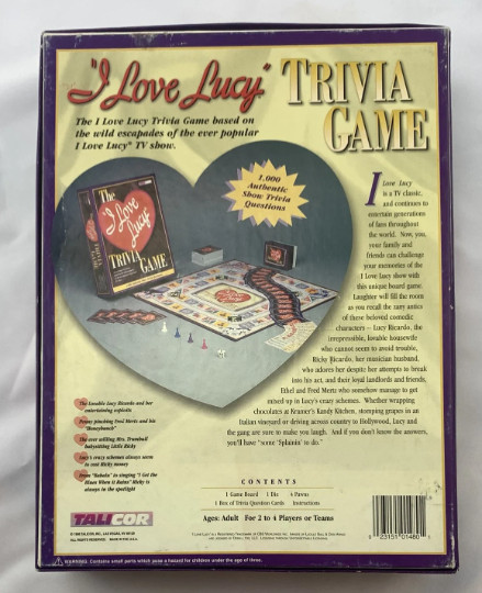 1998 I Love Lucy Trivia Game by Talicor Complete in Great Condition FREE SHIP