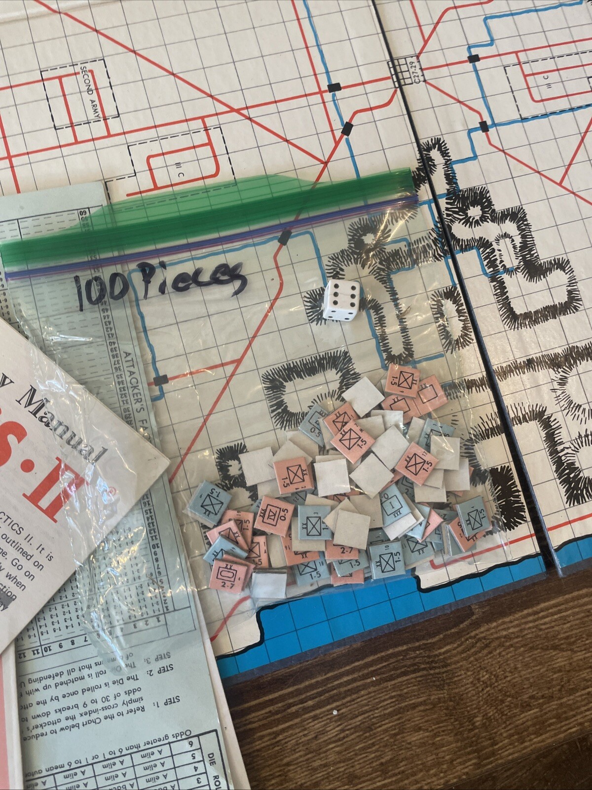 1961 D-Day World War II Invasion Board Game #508 Avalon Hill WWII Tactics II