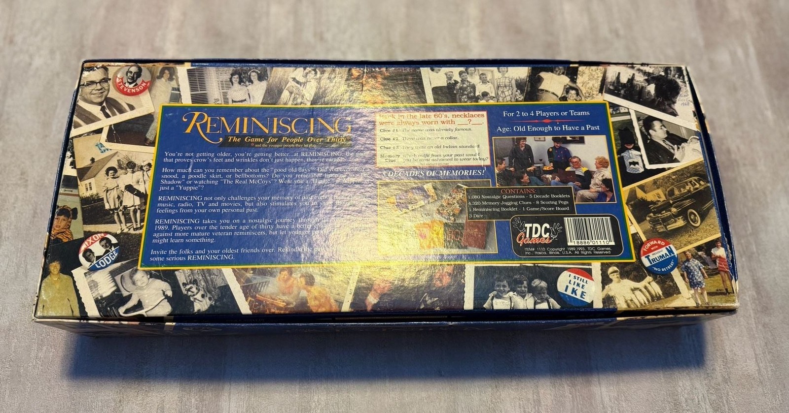 TDC Games Reminiscing: The Game for People Over Thirty Vintage Board Game (1993)