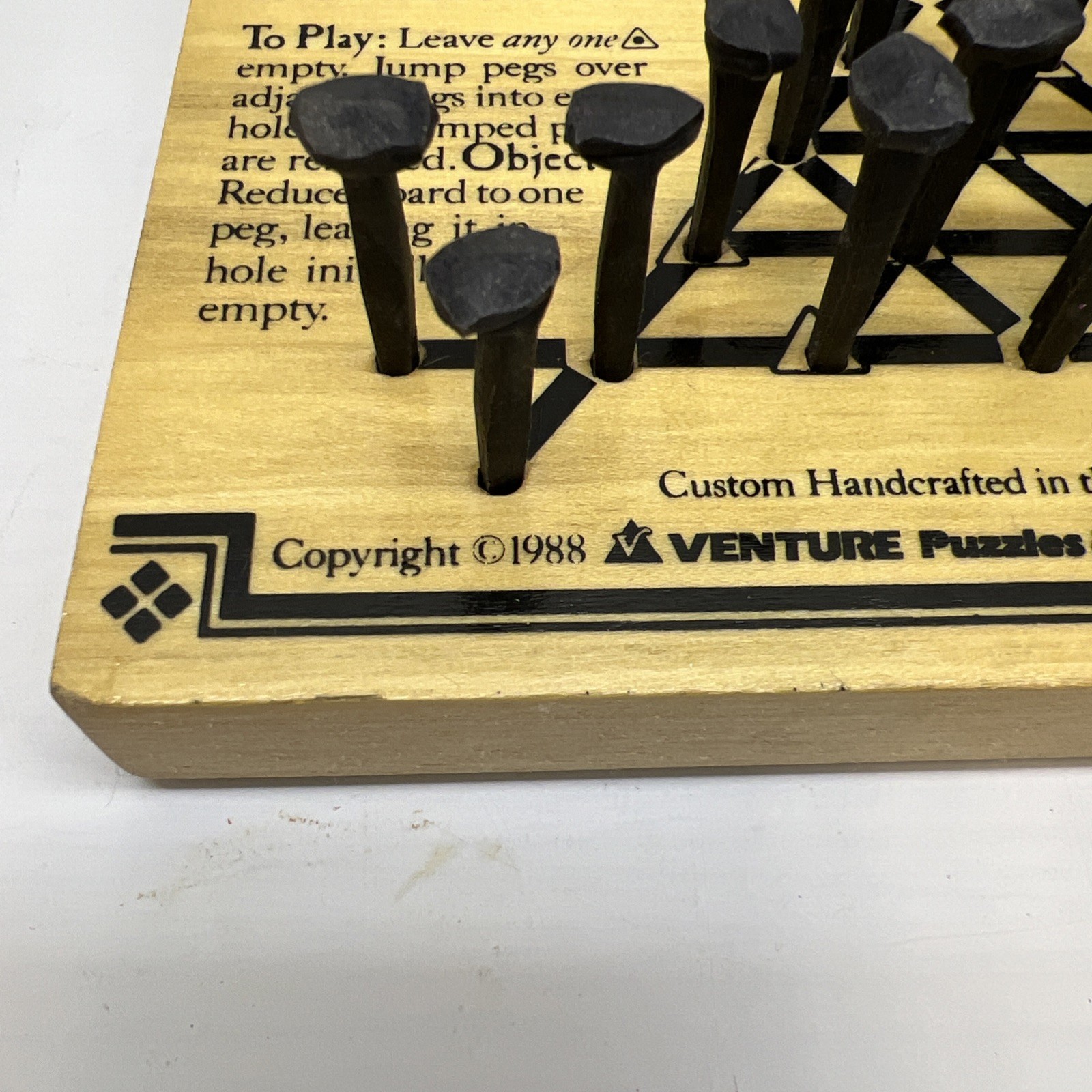 Vintage 1988 The Original Triangle Solitaire Game Venture Fireside Puzzle
