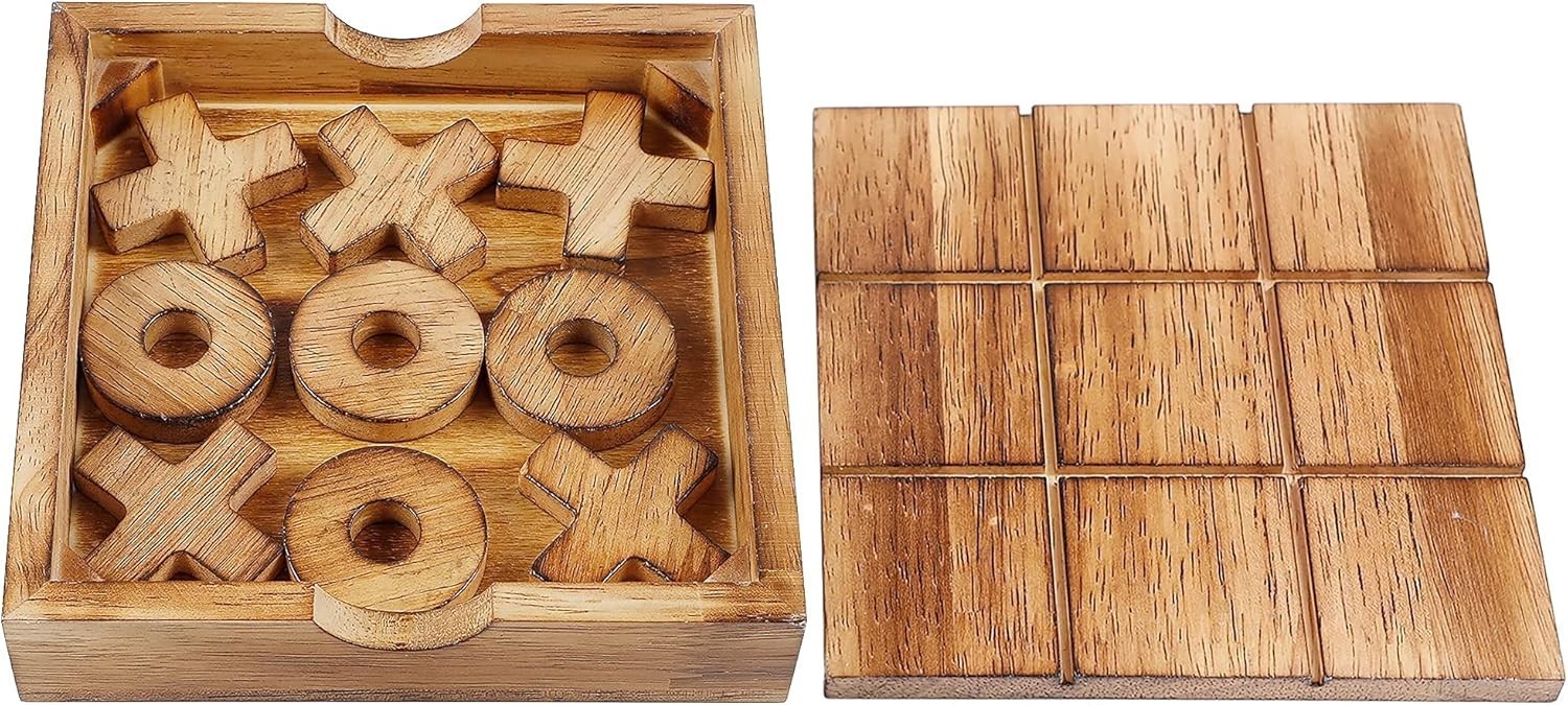 Glintoper Tic Tac Toe & 4 in a Row Tables Game Set, Classic Board Games