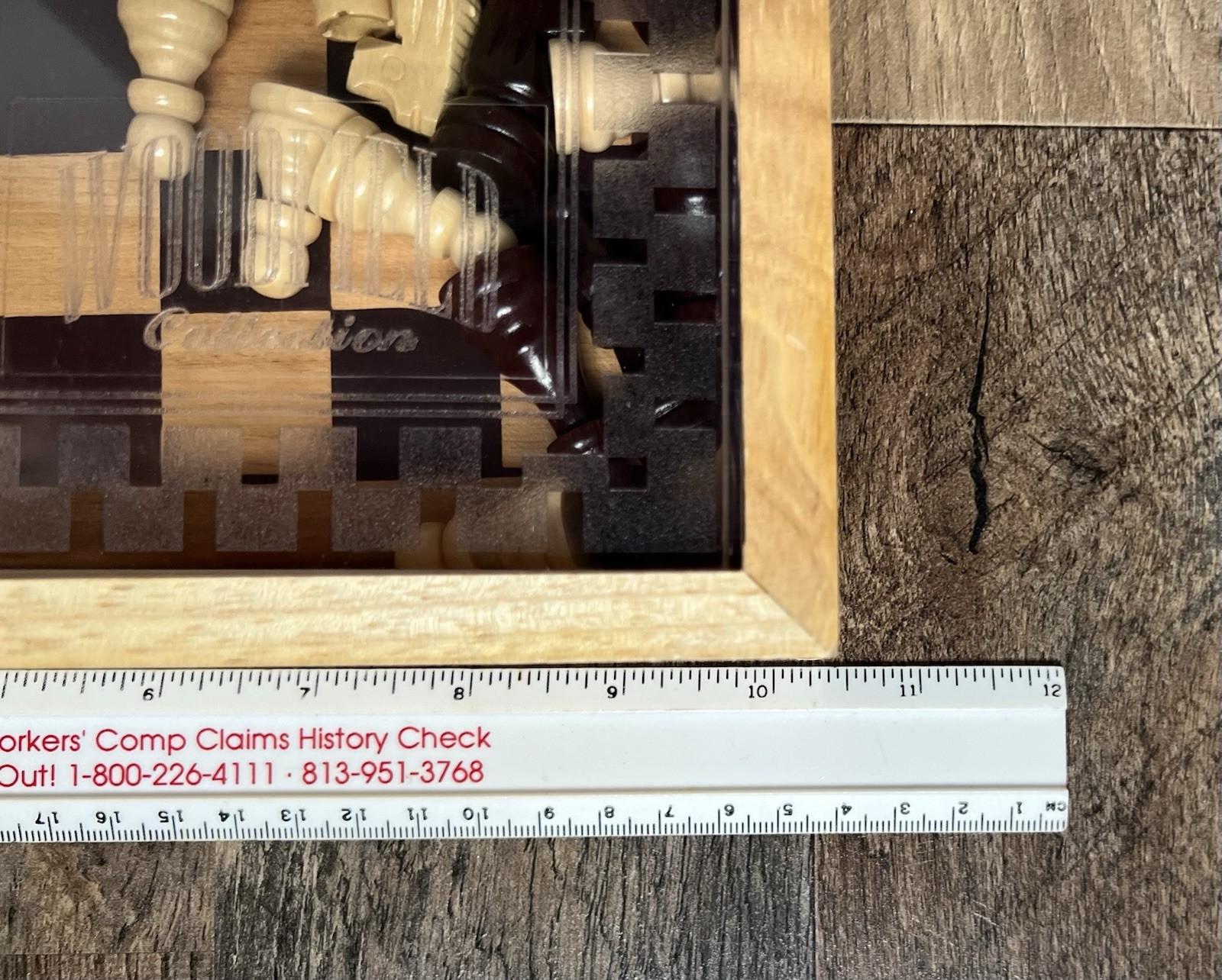 2002 VTG Cardinal Woodfield Collection Wood Chessboard Set & Container