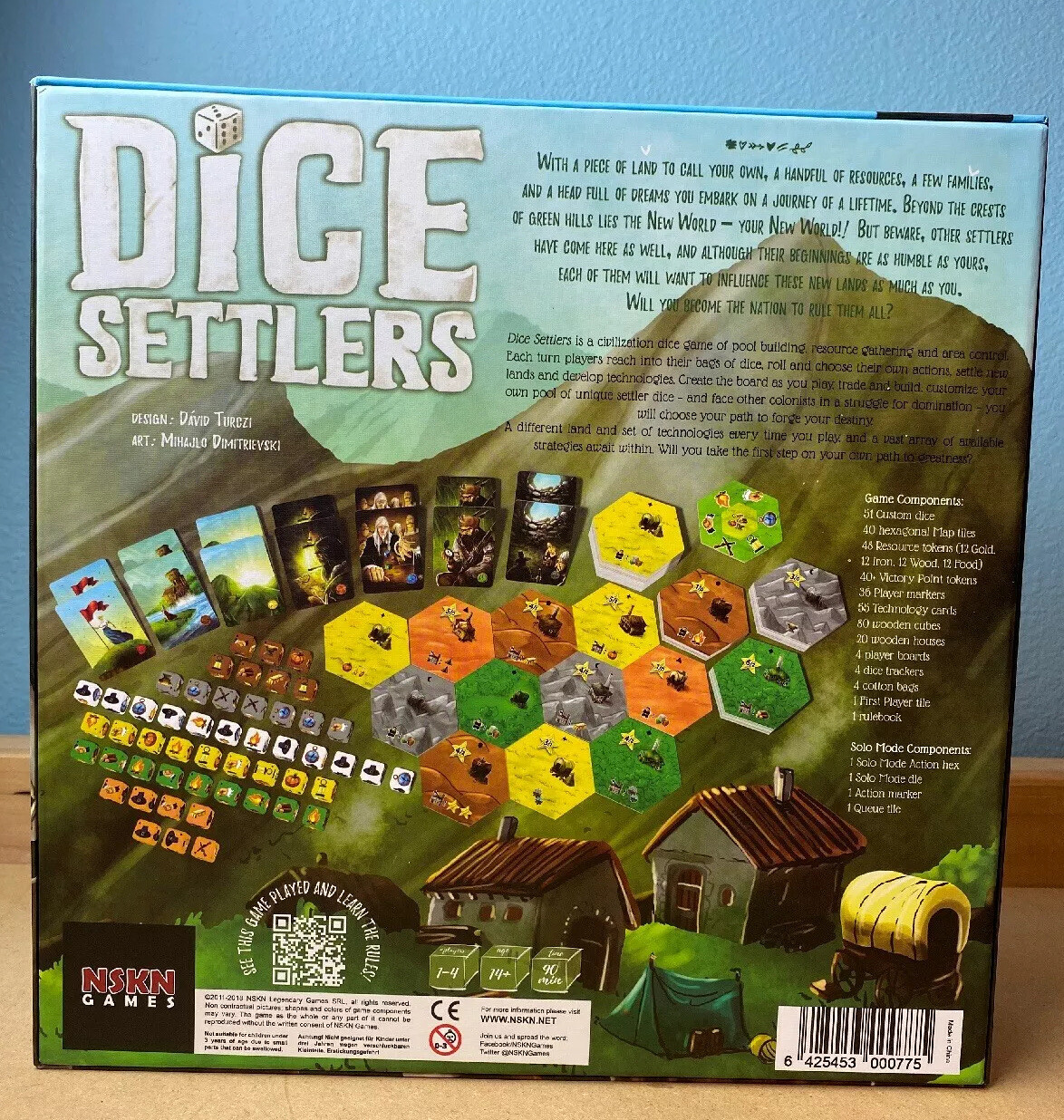 Dice Settlers: Board Game 1-4 Players NSKN Games Age 14+. 90 Minute Playtime Avg