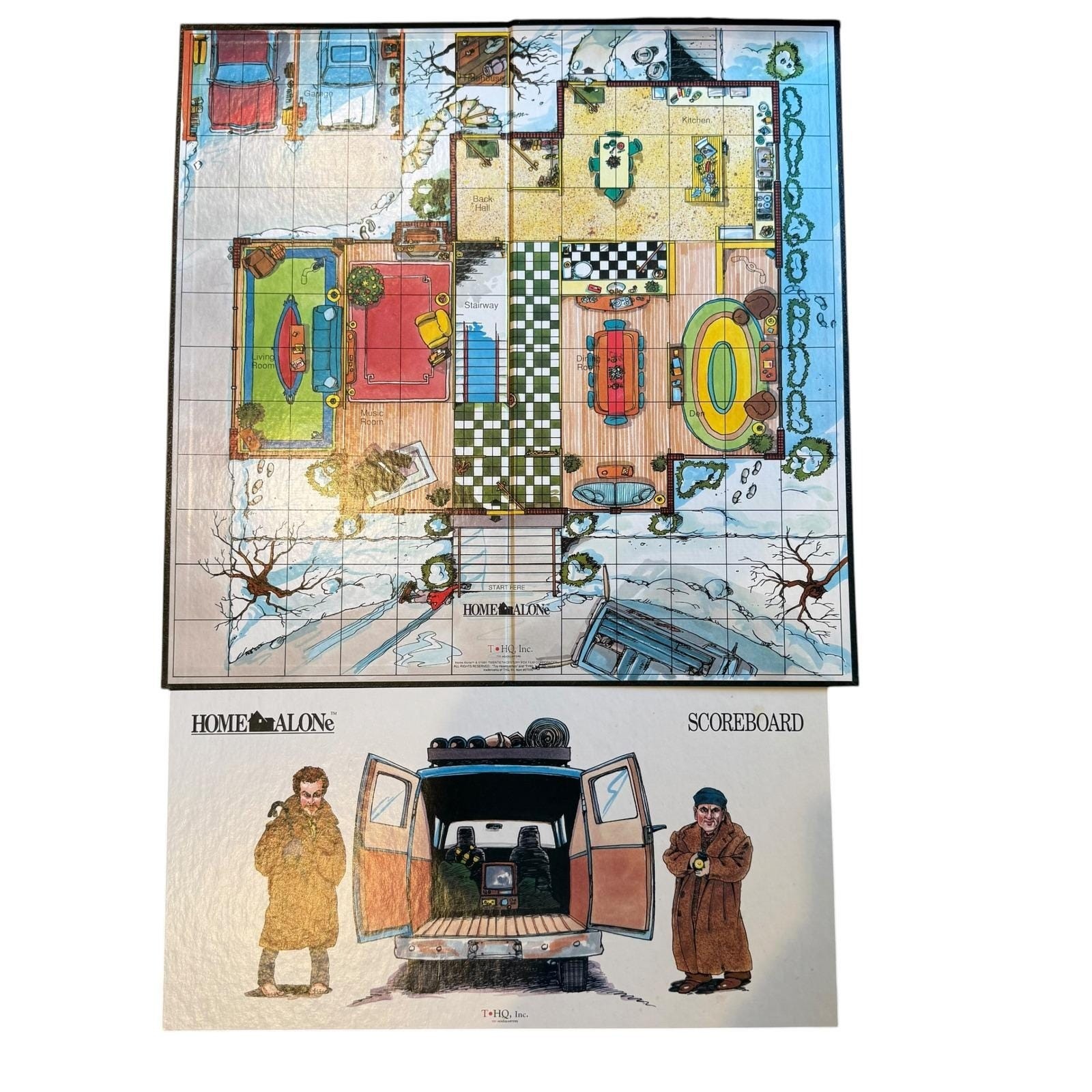 T-HQ Home Alone The Game Board Game Vintage 1991 Movie Strategy Incomplete
