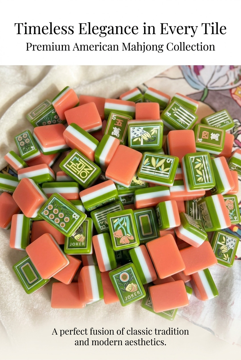 US Stock American Mahjong Tiles 160 Oil Painting Hand-Painted Mahjong Set