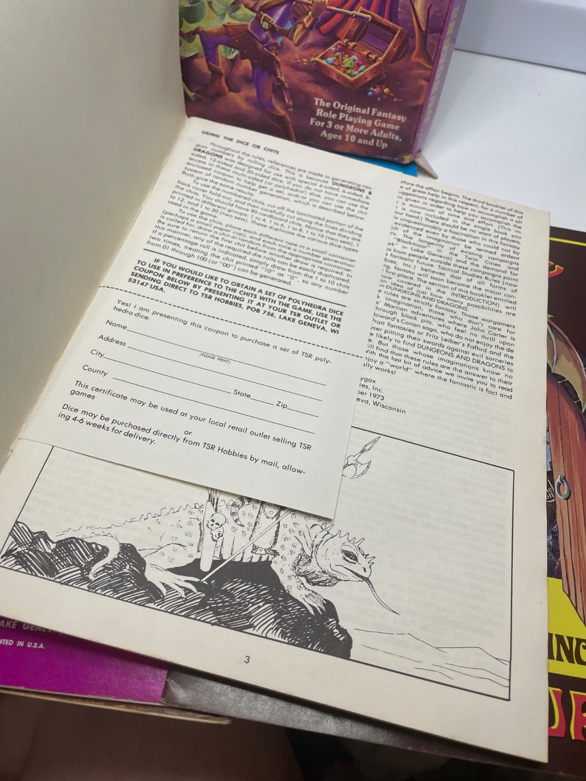 1981 Dungeons & Dragons D&D Adventure Vintage 1st Basic Set #1011 Purple TSR