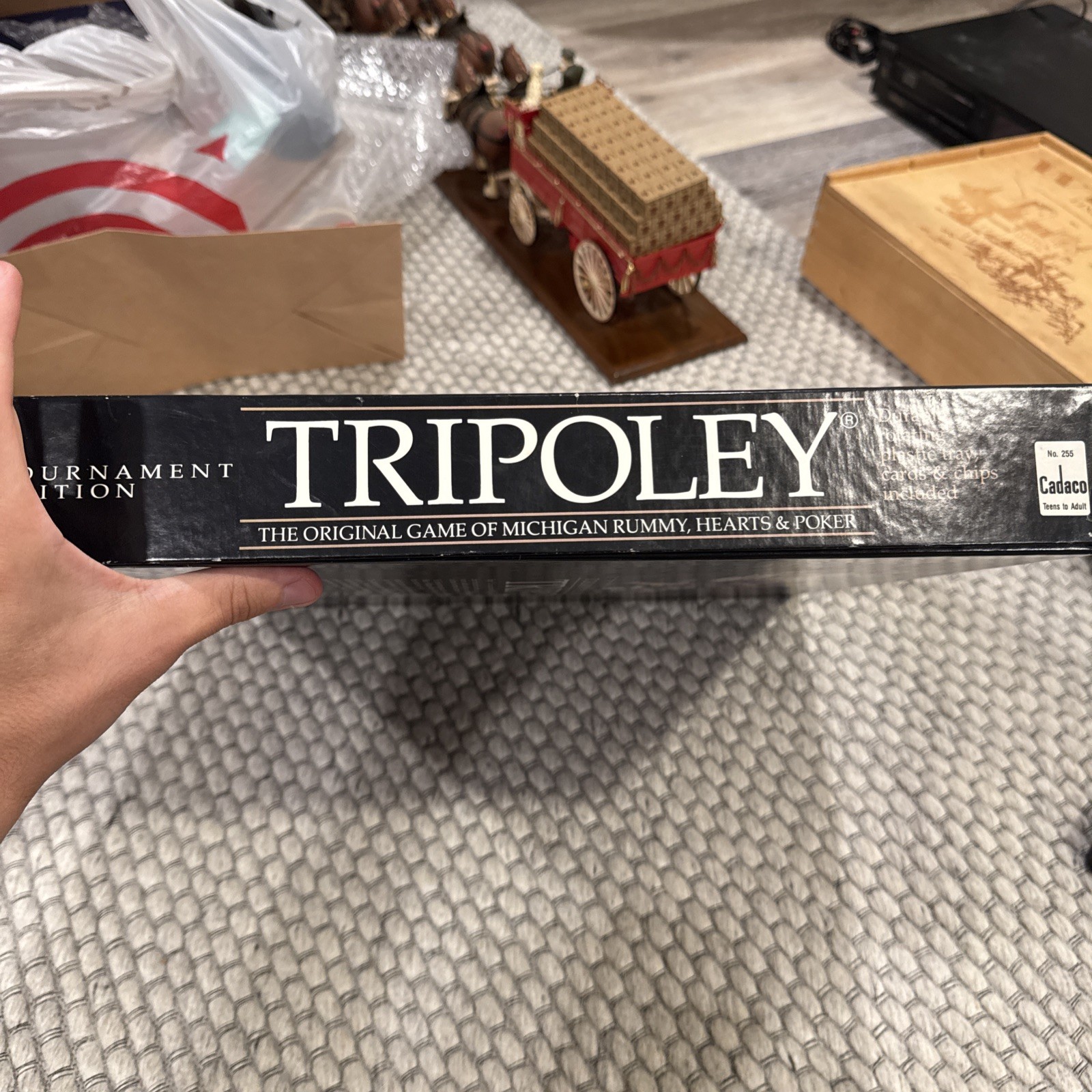 Tripoley Tournament Edition Board Game Cadaco Rotating Tray – MISSING CARDS