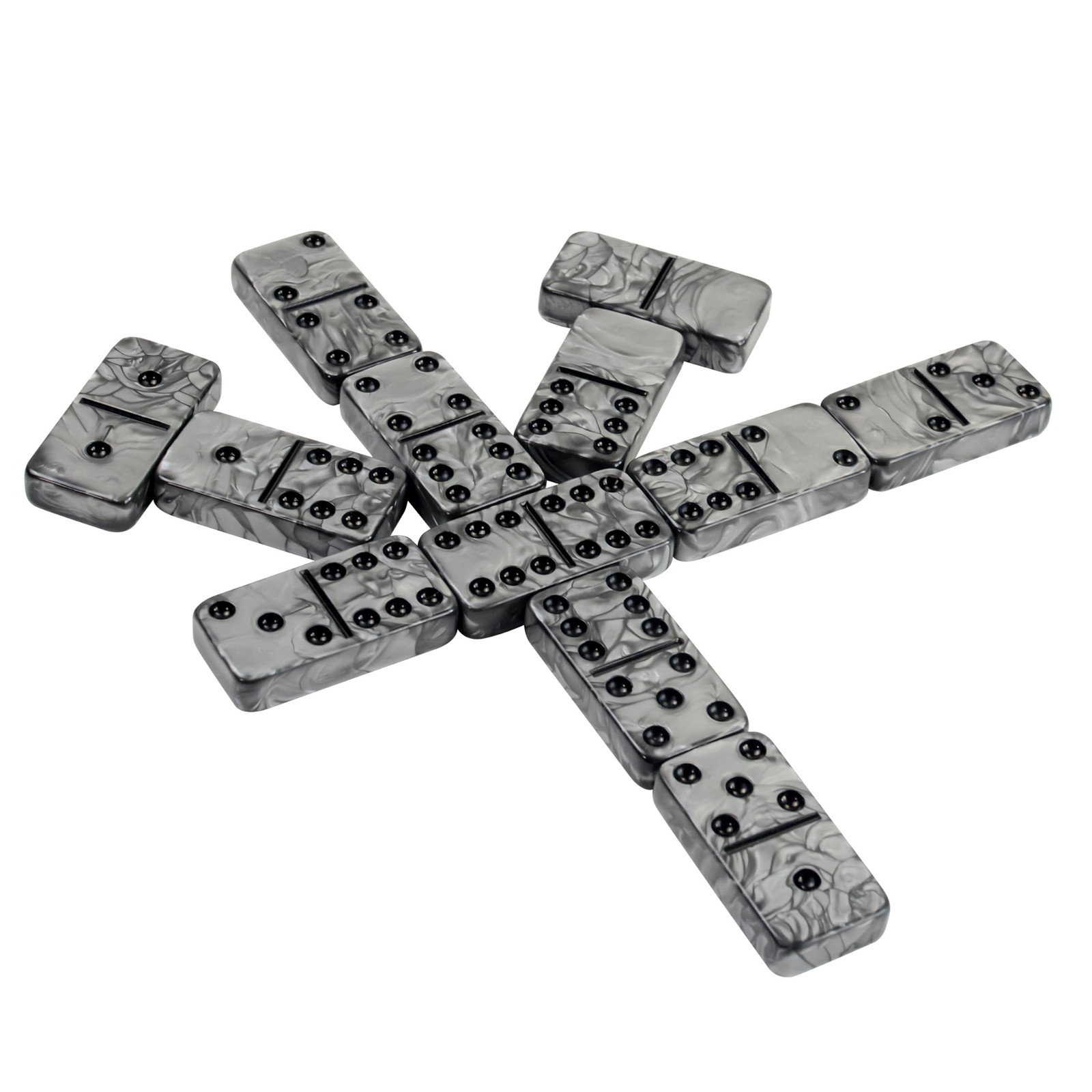 Dominos Set for Adluts – Double 6 Jumbo Domino – 11*2.2*2.76 inches, Gray