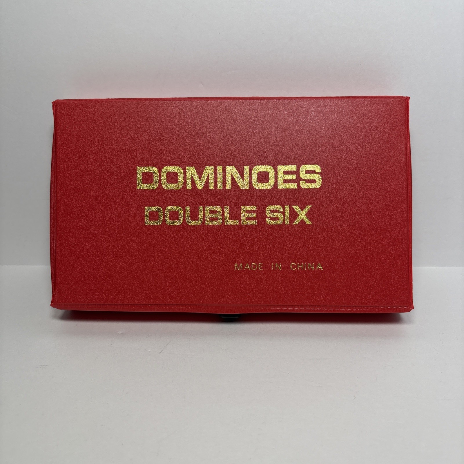 Vintage Heavy Double Six Domino Set with Red Vinyl Game Case BRAND NEW COMPLETE!