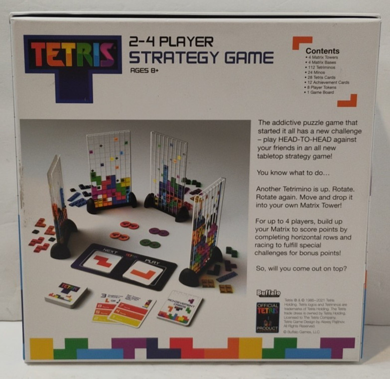 2021 Tetris Head-To-Head Multiplayer Strategy Game 2-4 Players COMPLETE NEW