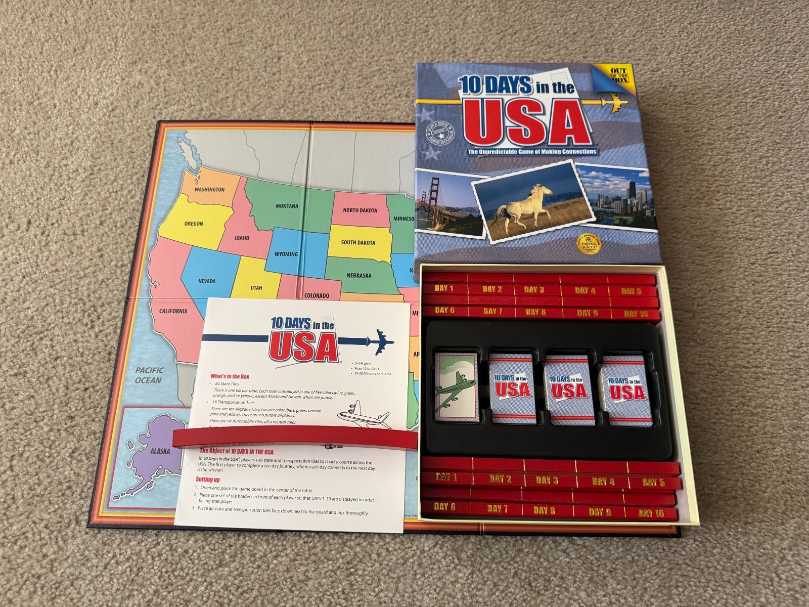 10 Days In The USA Board Game by Out Of The Box Older Edition – Complete
