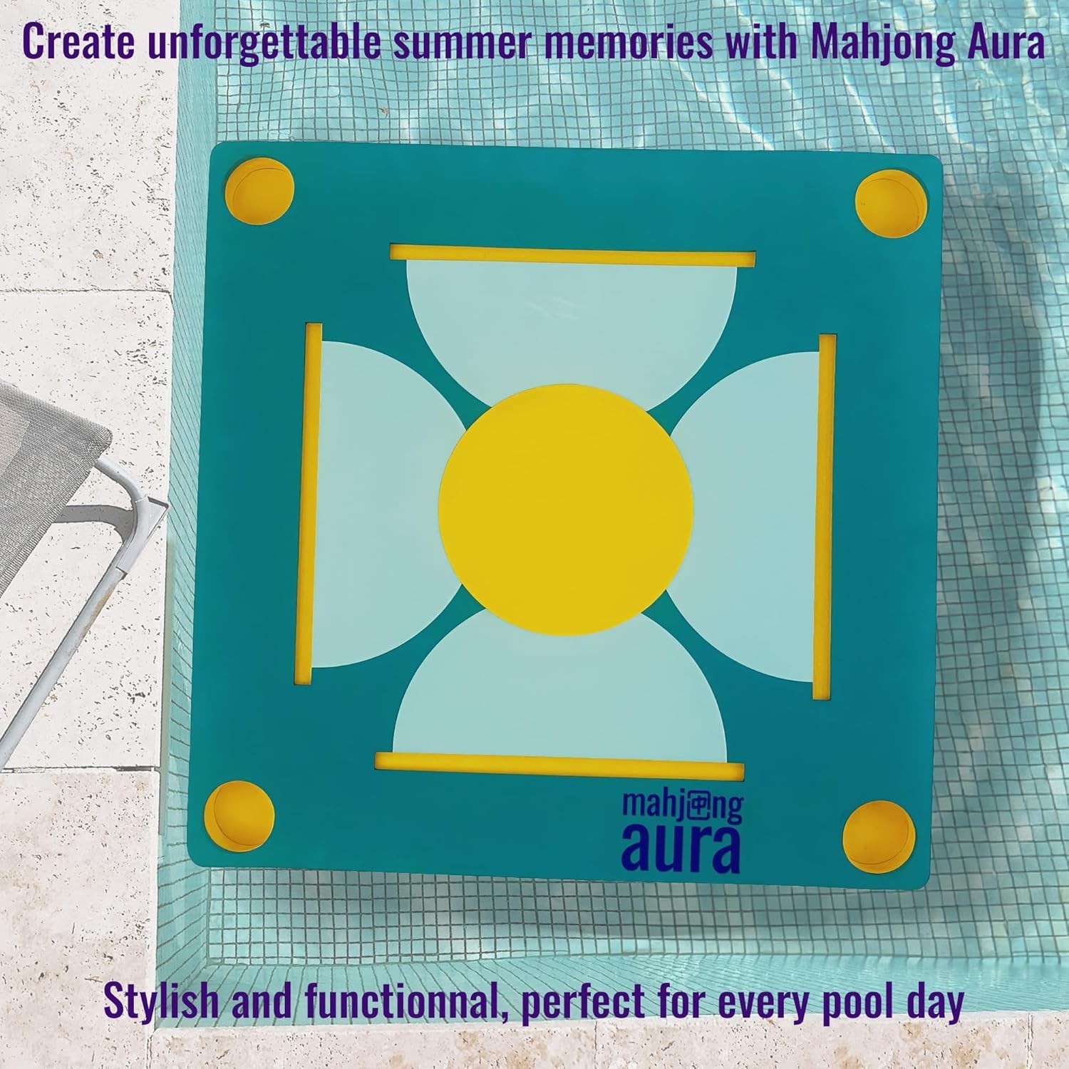 Mahjong Aura Floating Pool Table 31.5 Green – Card Games Float