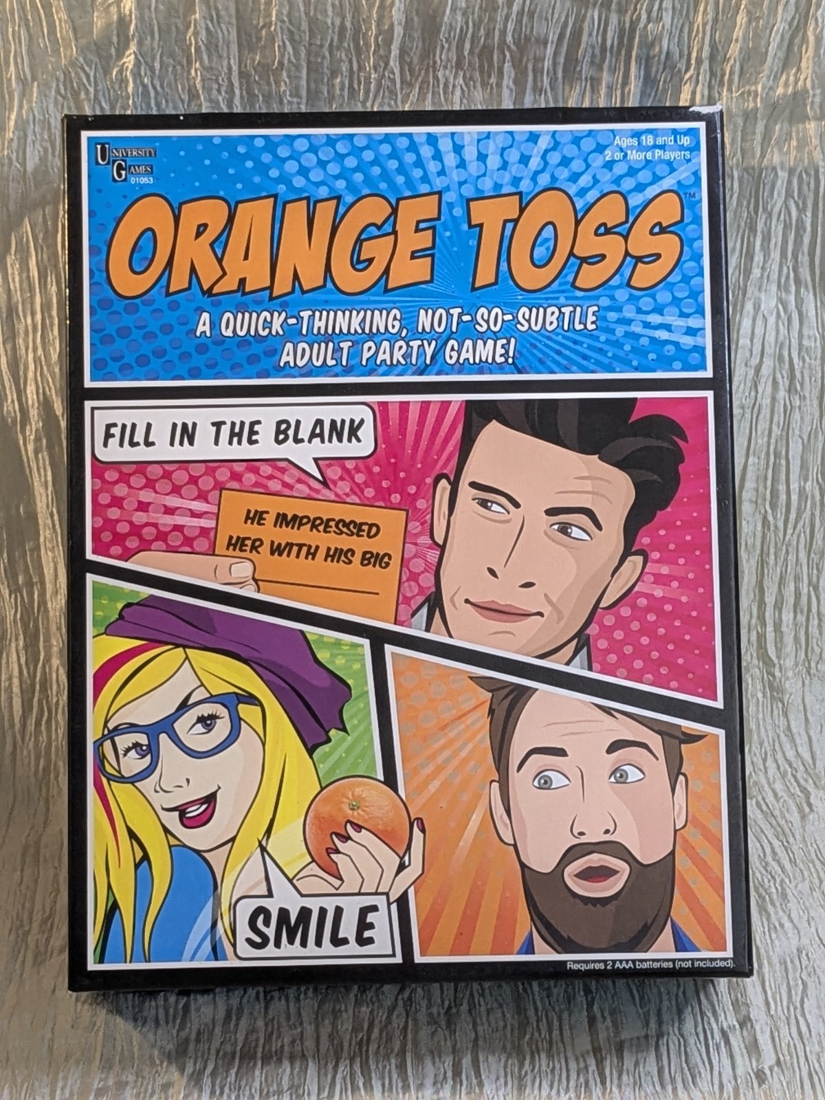 Orange Toss An Adult Party Game by University Games 2016 Timed Card Game 18+