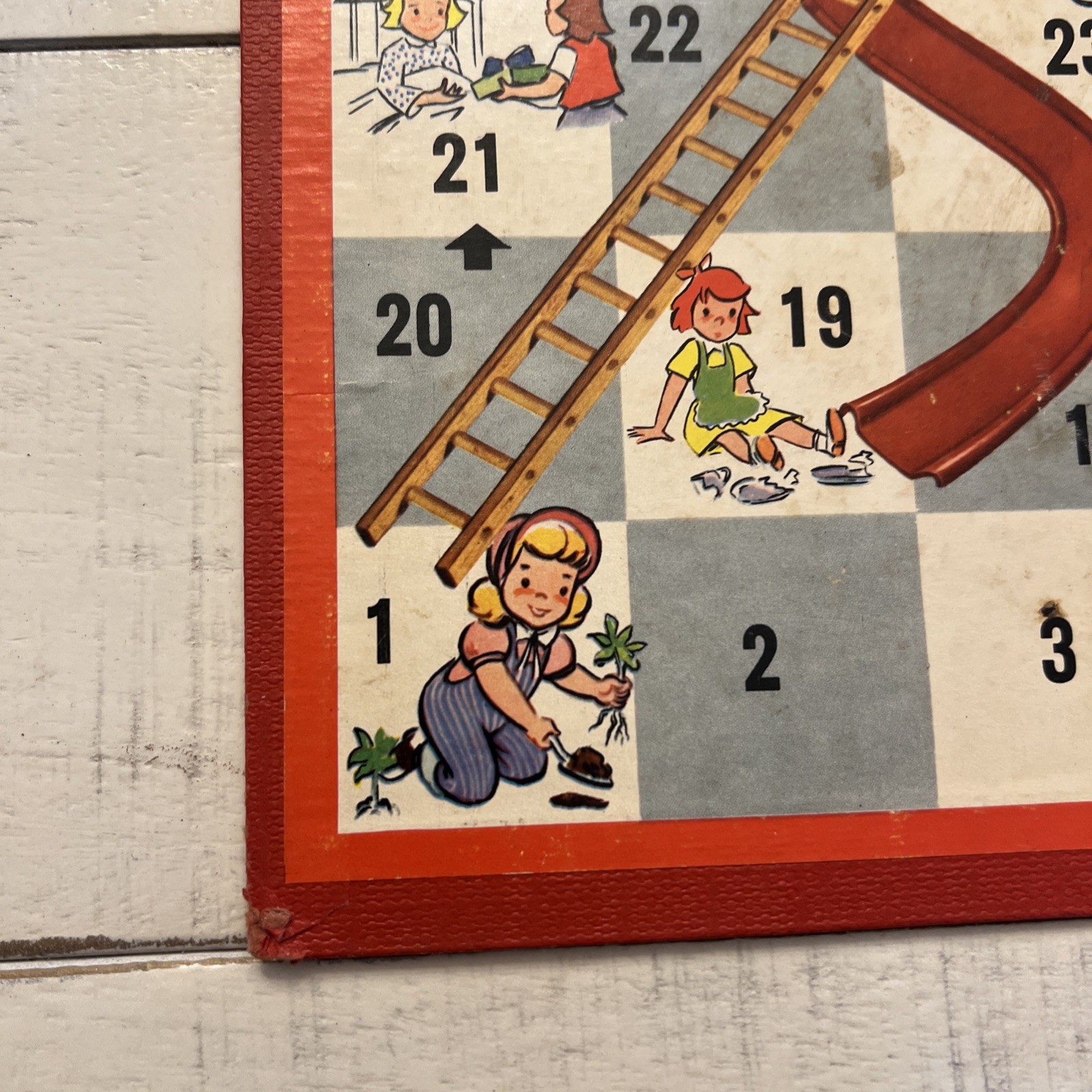 VTG 1950s CHUTES and LADDERS Board Game No 4600 Milton Bradley BOARD ONLY *Read*