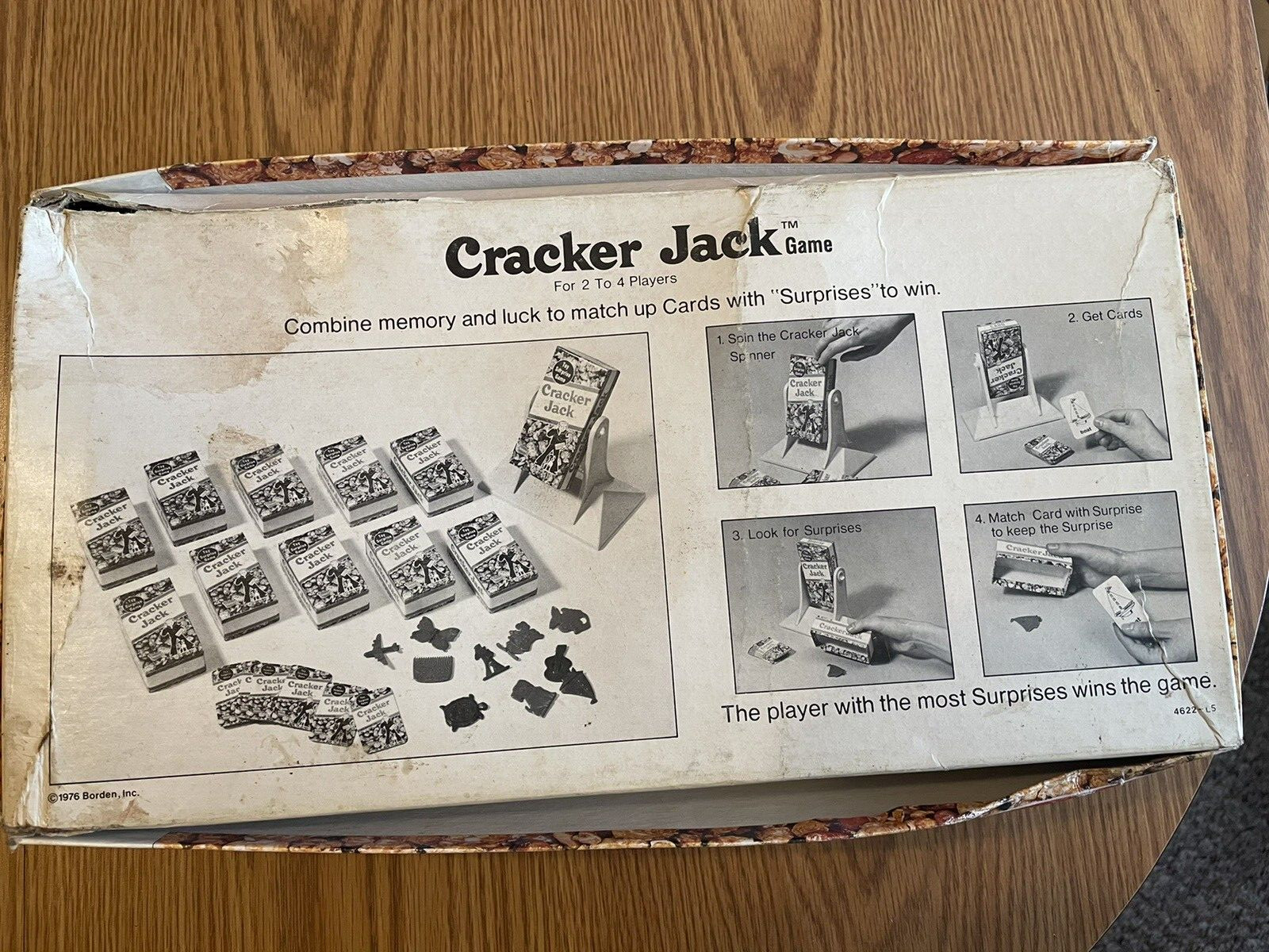 Vintage 1976 Milton Bradley Cracker Jack Toy Surprise Board Game