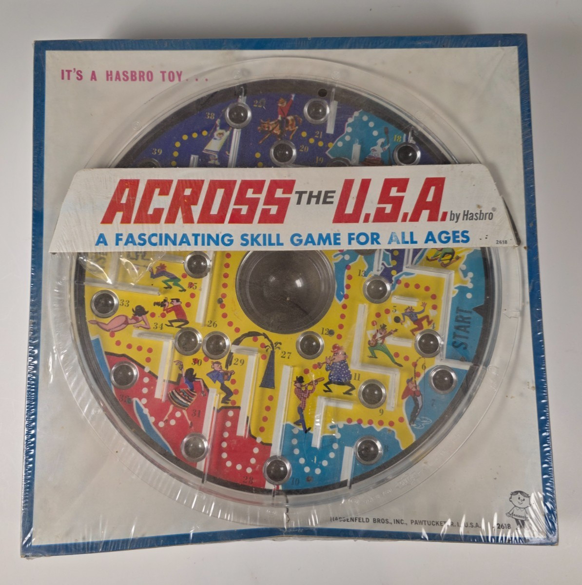 Vintage Hasbro Marble Maze Skill Game 1960’s Across the USA 11″ Sealed NOS