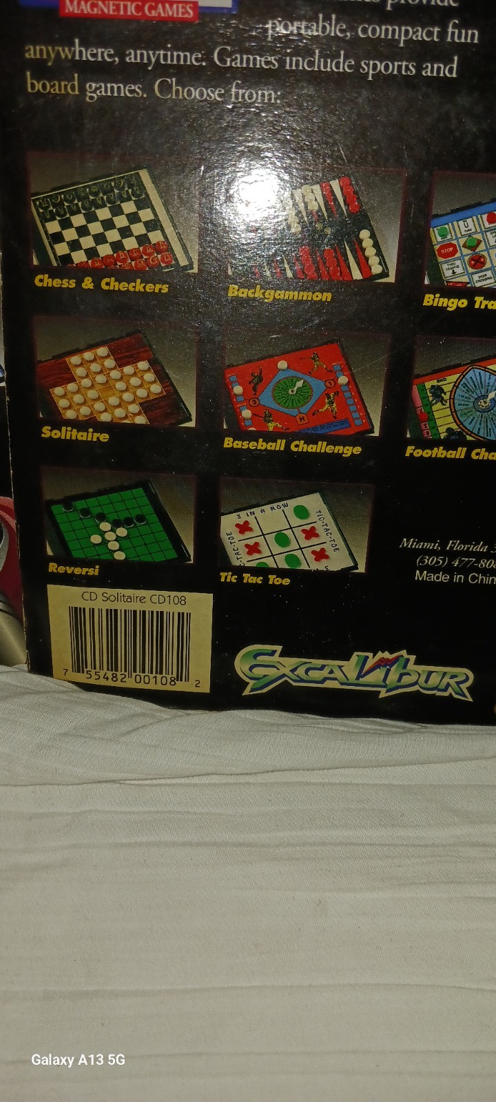 Excalibur Magnetic Travel Games Specifically Solitaire and Backgammon Edition