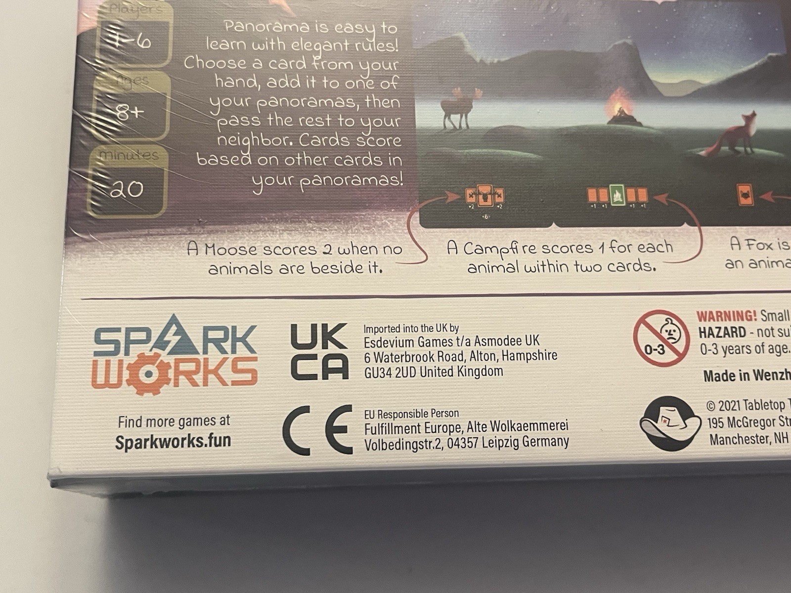 Panorama 2021 Spark Works Board game NIB 1-6 Players Ages 8+ 20 Min games 