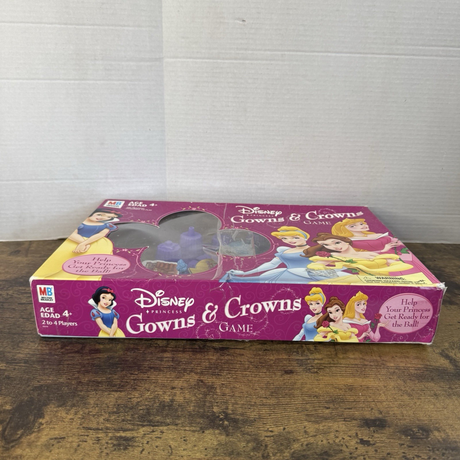 Disney Princess Gowns & Crowns Game 2005 MADE IN USA MB As Is Game Age 4+ As Is