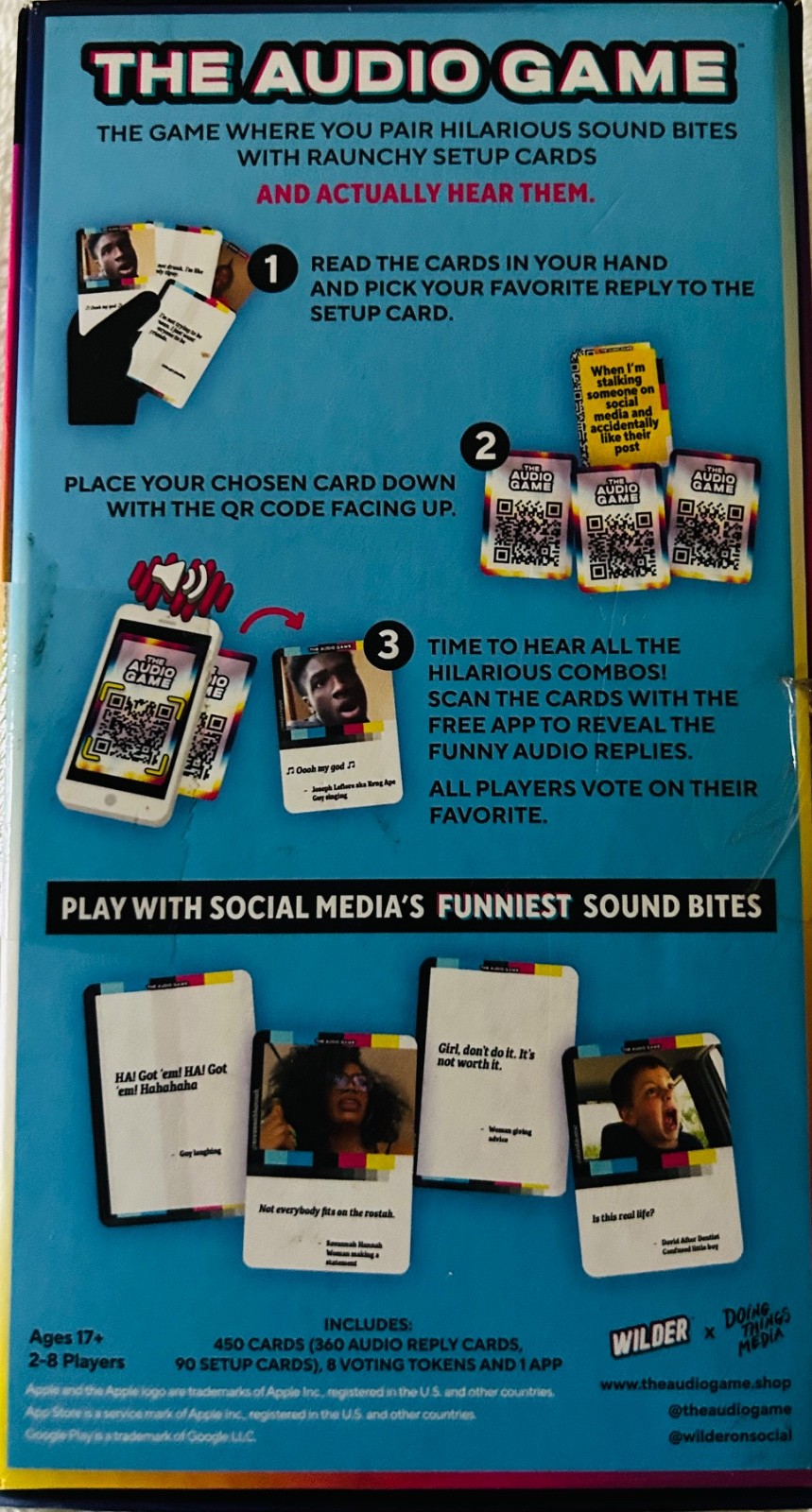 The Audio Game by Wilder Toys NEW Audio App Game 2 to 8 players New In Box
