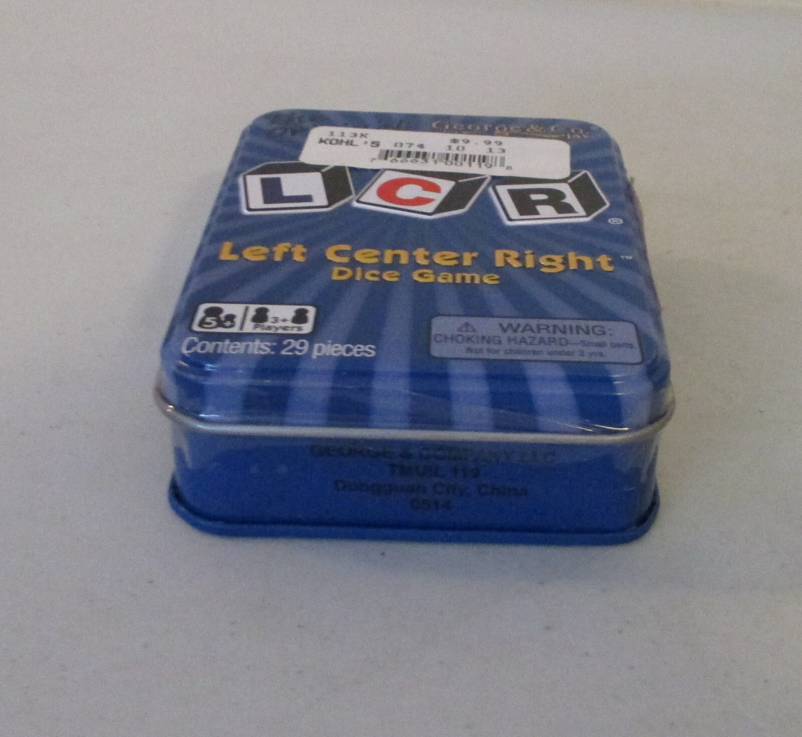 LCR Left Right Center in Game Tin (Ages 5 & Up, 3+ Players)