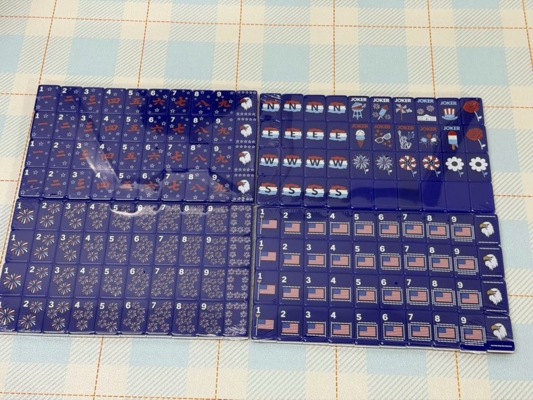 The Patriotic Line Inspired Red, White and Blue American Mahjong Tiles