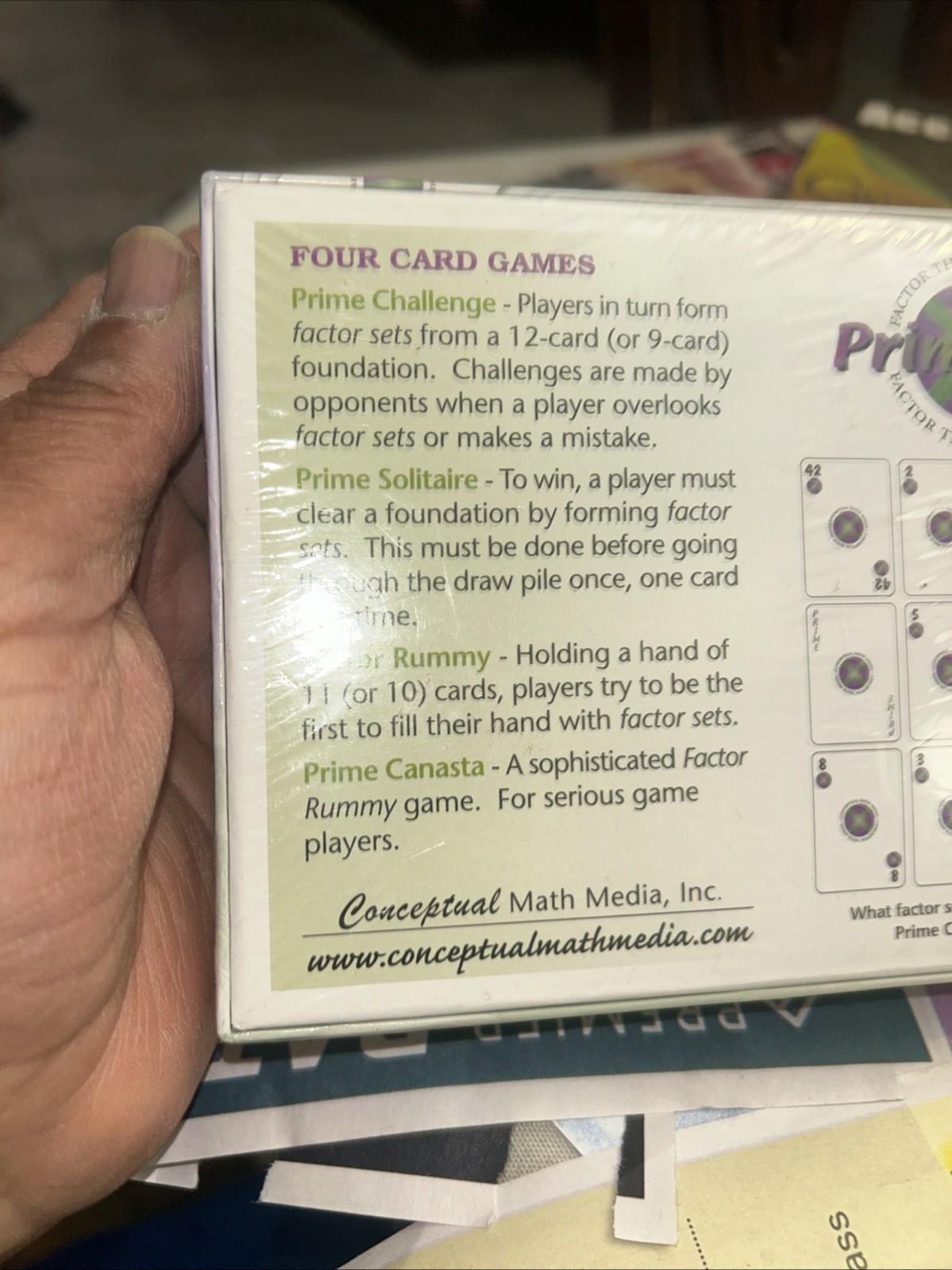 PrimePak Four Math Card Games Factor Sets From Creators of Equate Homeschool