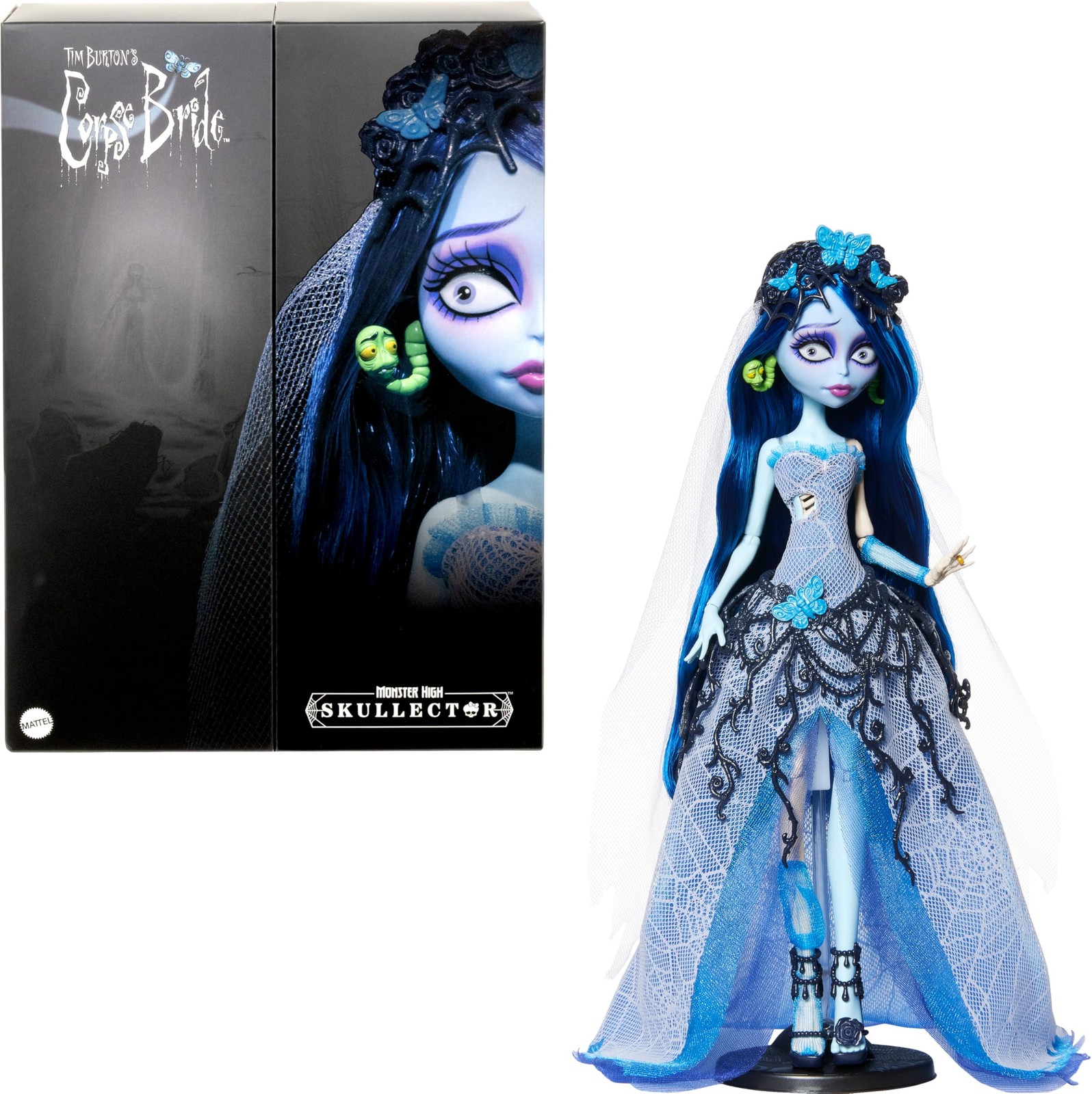Monster High Skullector Corpse Bride Emily Collectible Doll Gothic Wedding Dress