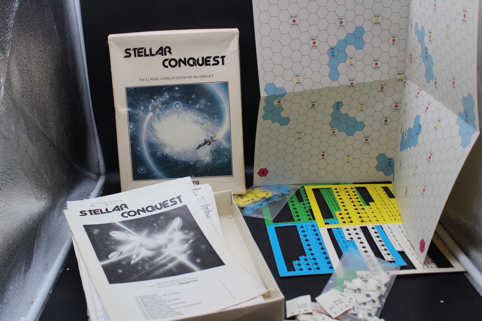 Metagaming Boardgame Stellar Conquest 1979 Mostly Punched. Complete