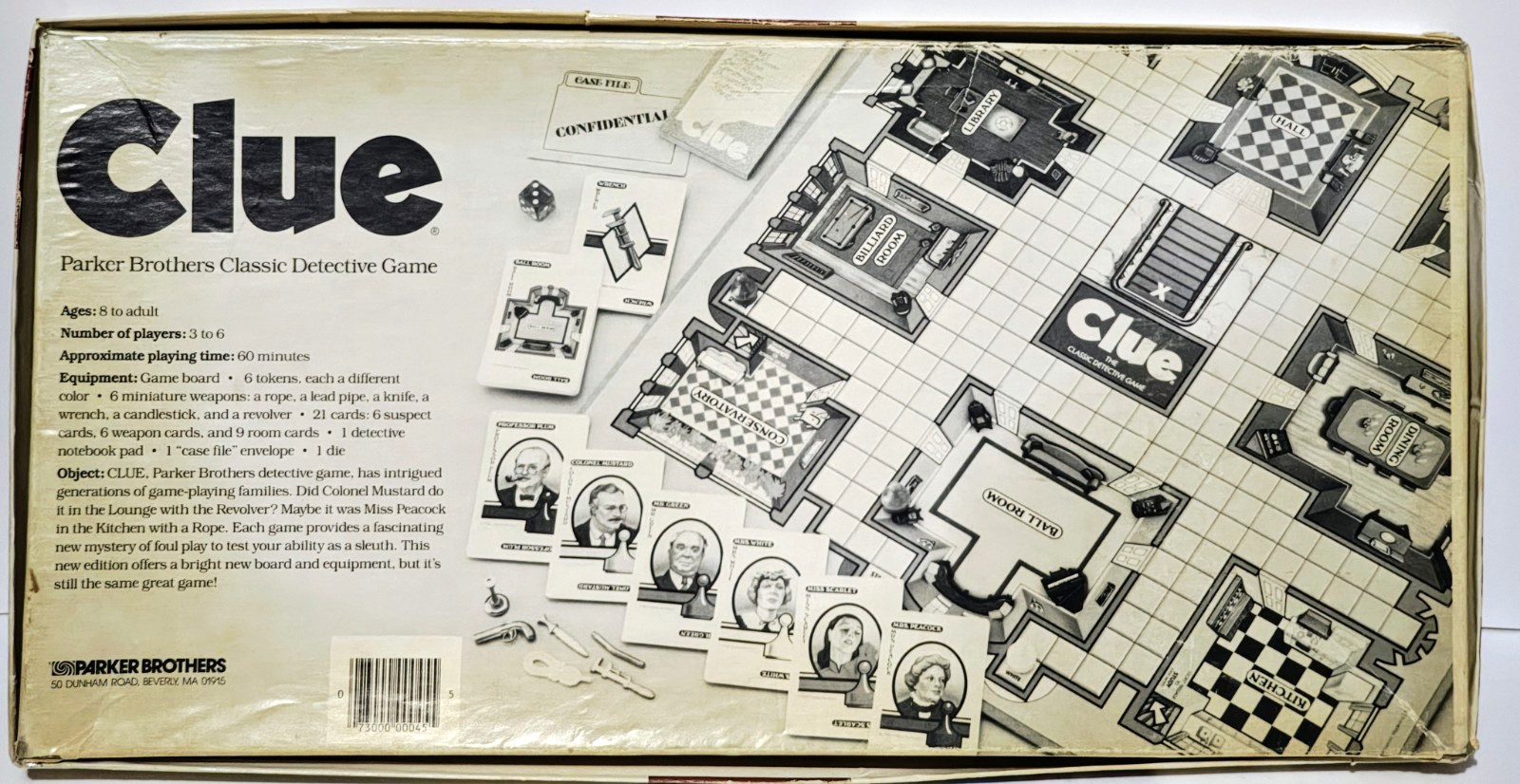Clue – The Classic Detective Board Game – Parker Brothers – Complete – 1986