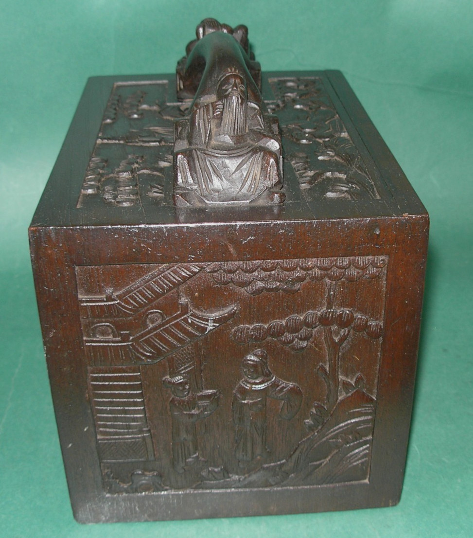 Rare 1920s Bone Bamboo Mahjong Set with Teak Case
