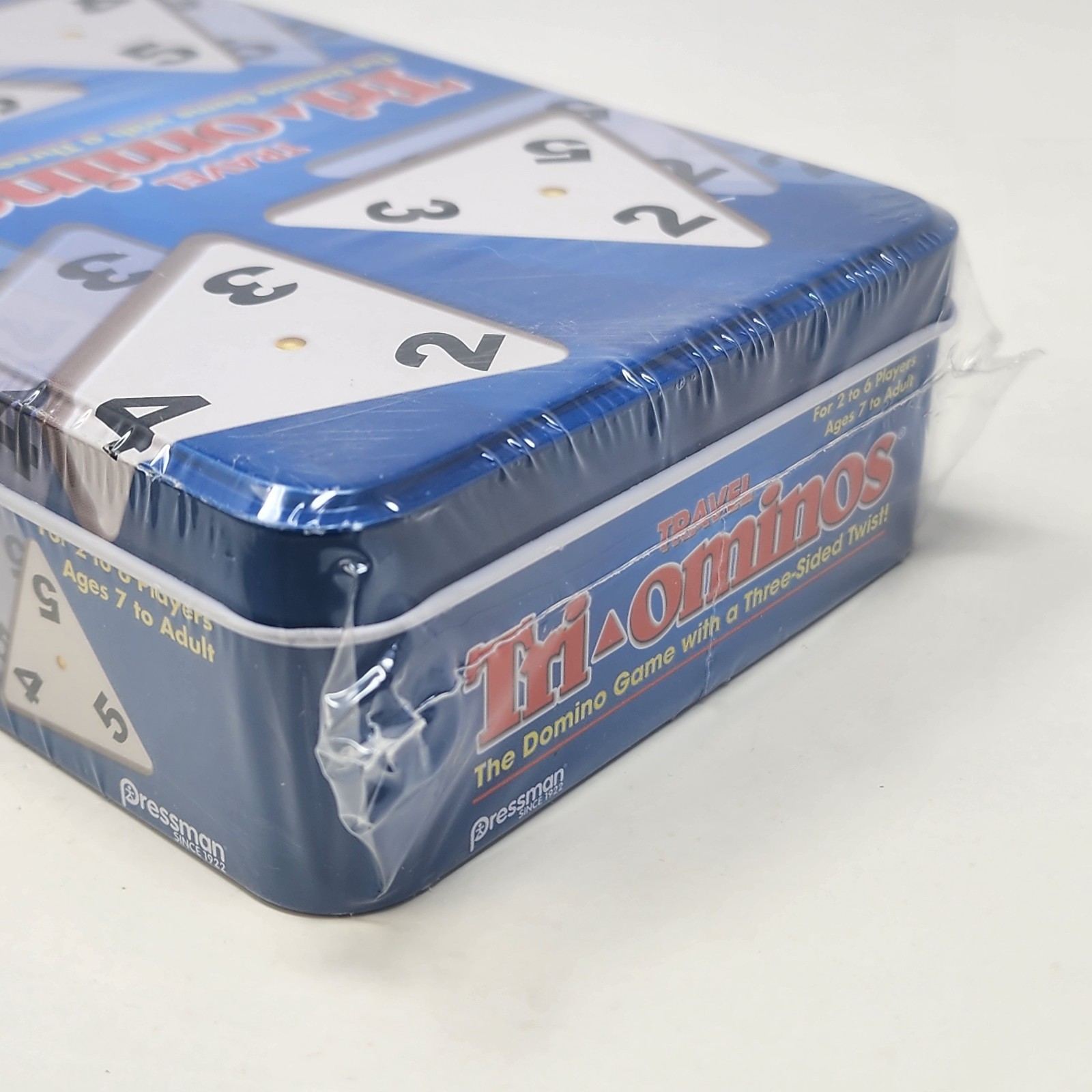 Pressman Travel Tri-Ominos Tin Game Factory Sealed 2017 Triangle Domino Game NEW