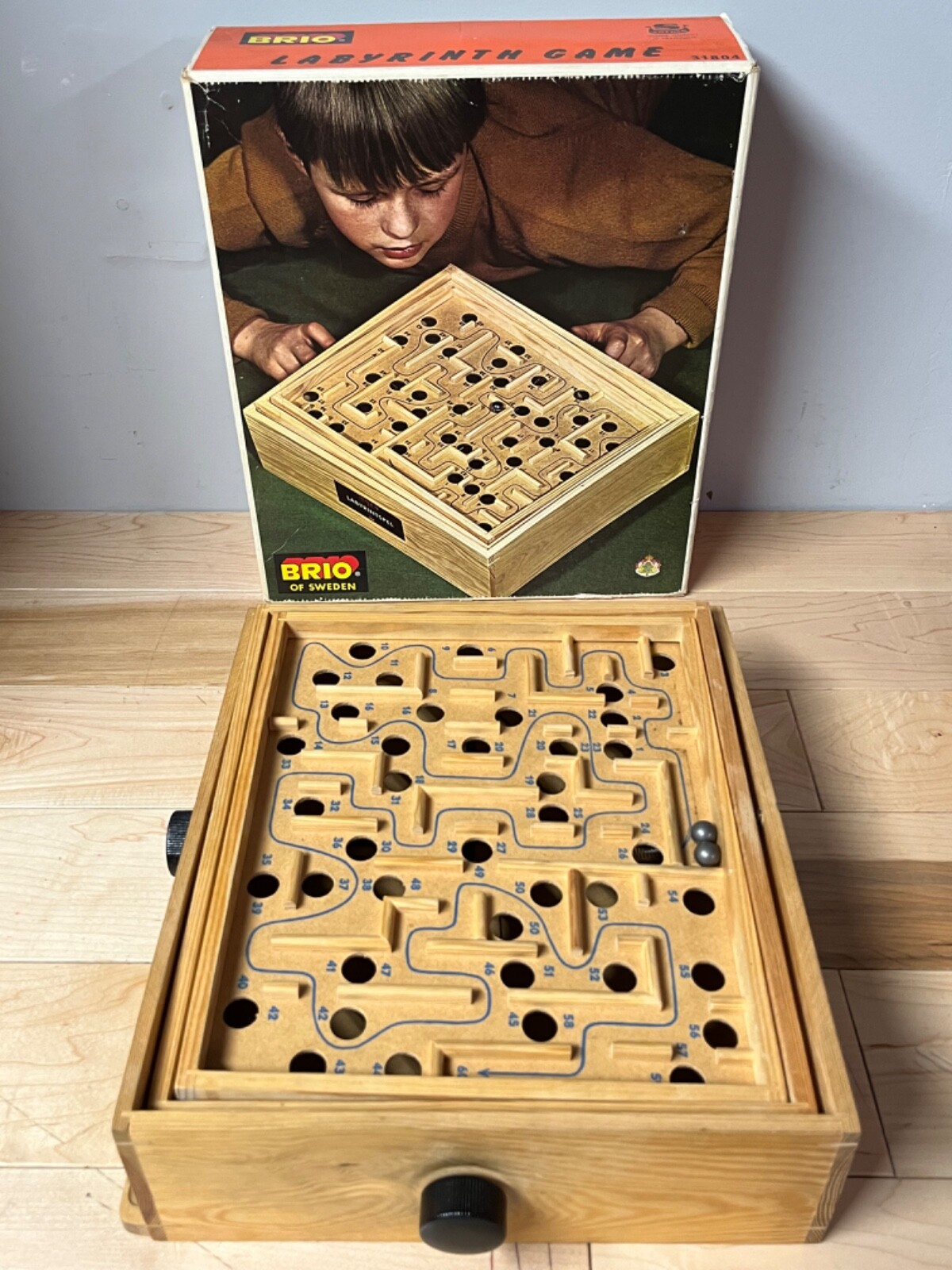 Vintage Brio Labyrint Game 31804 – w/Original Box – 1969 – Labyrinth