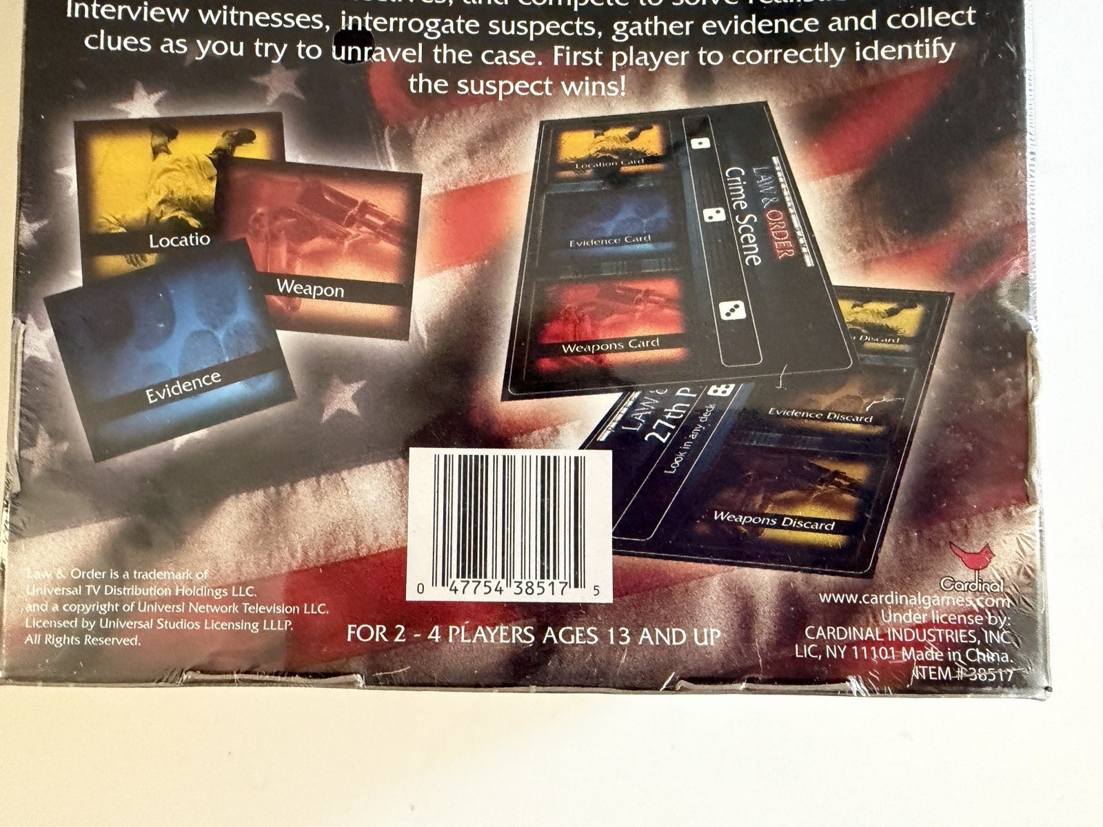 Law & Order Detective Game 2 to 4 Players Ages 13+ NEW SEALED Based on TV Show