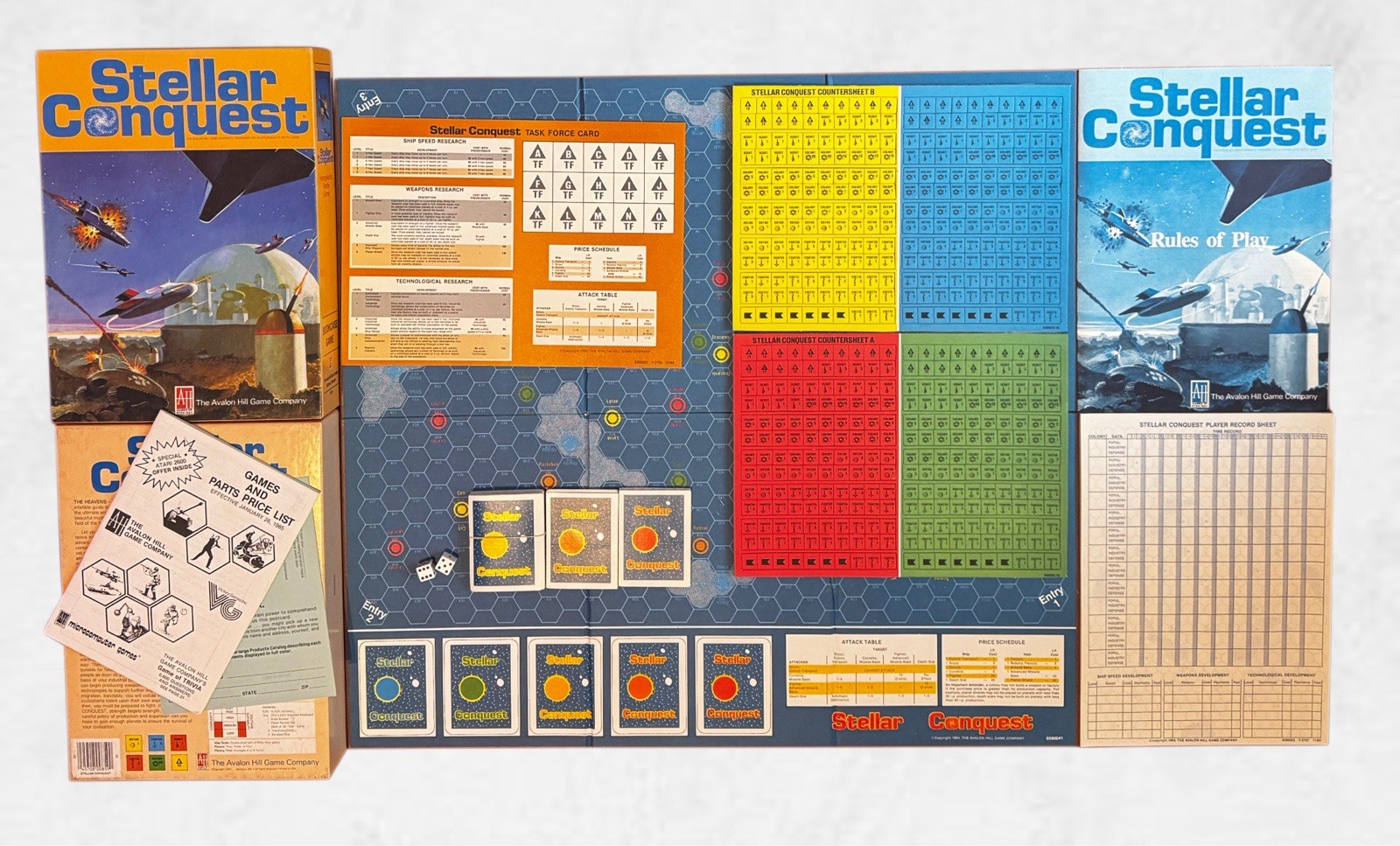 Vtg Avalon Hill Games Stellar Conquest 1984 Complete Unpunched Excellent Sci Fi