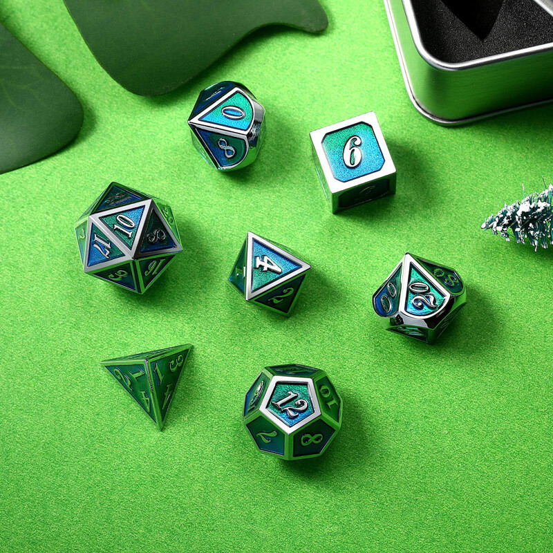7pcs Polyhedral Metal Dice Sets For Role Playing Game RPG