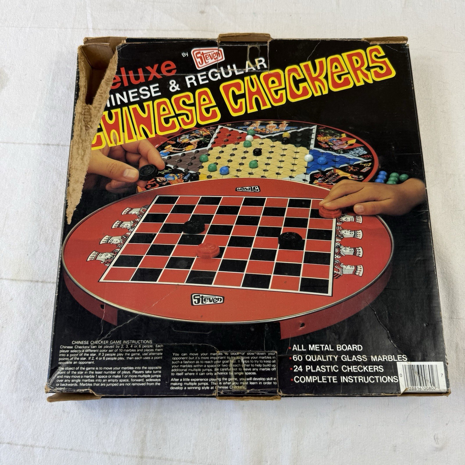 Vintage 1985 Deluxe Chinese & Regular Checkers By Steven Made In USA INCOMPLETE*