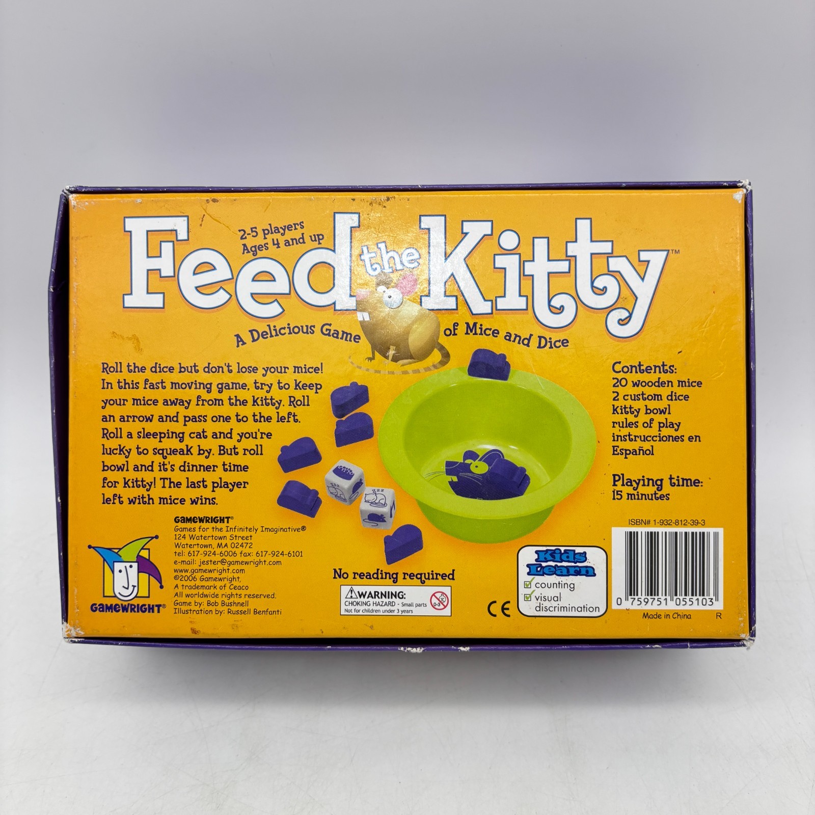 Feed the Kitty Game COMPLETE Gamewright 2006 Children’s Kids Wooden