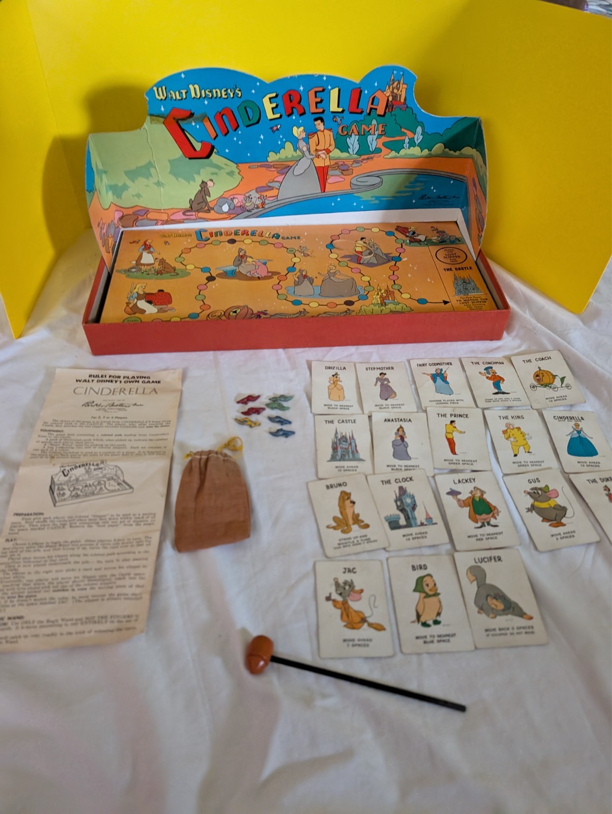 Parker Brothers Walt Disney’s Cinderella Board Game 1950s