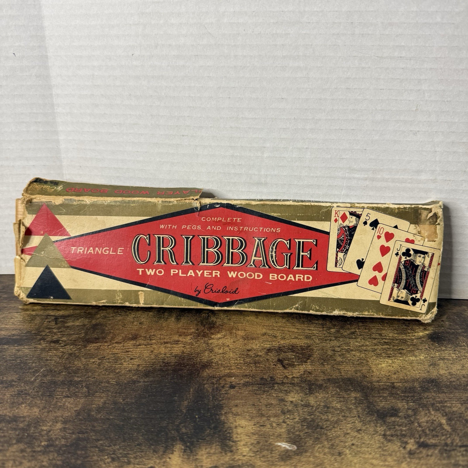 Wood Triangle Cribbage Board by Crisloid Plastics, Inc. No. 997