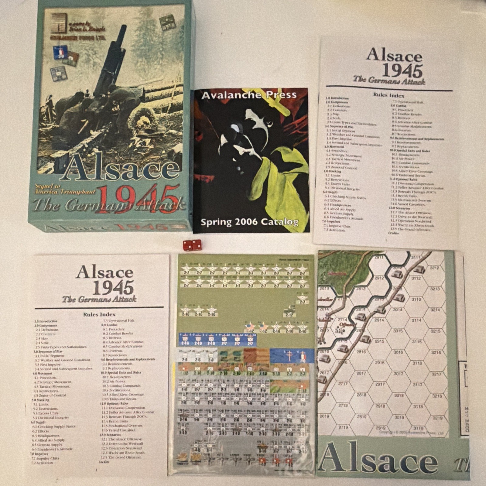 Avalanche Press Ltd. Alsace 1945: The German Attack War Board Game 2005