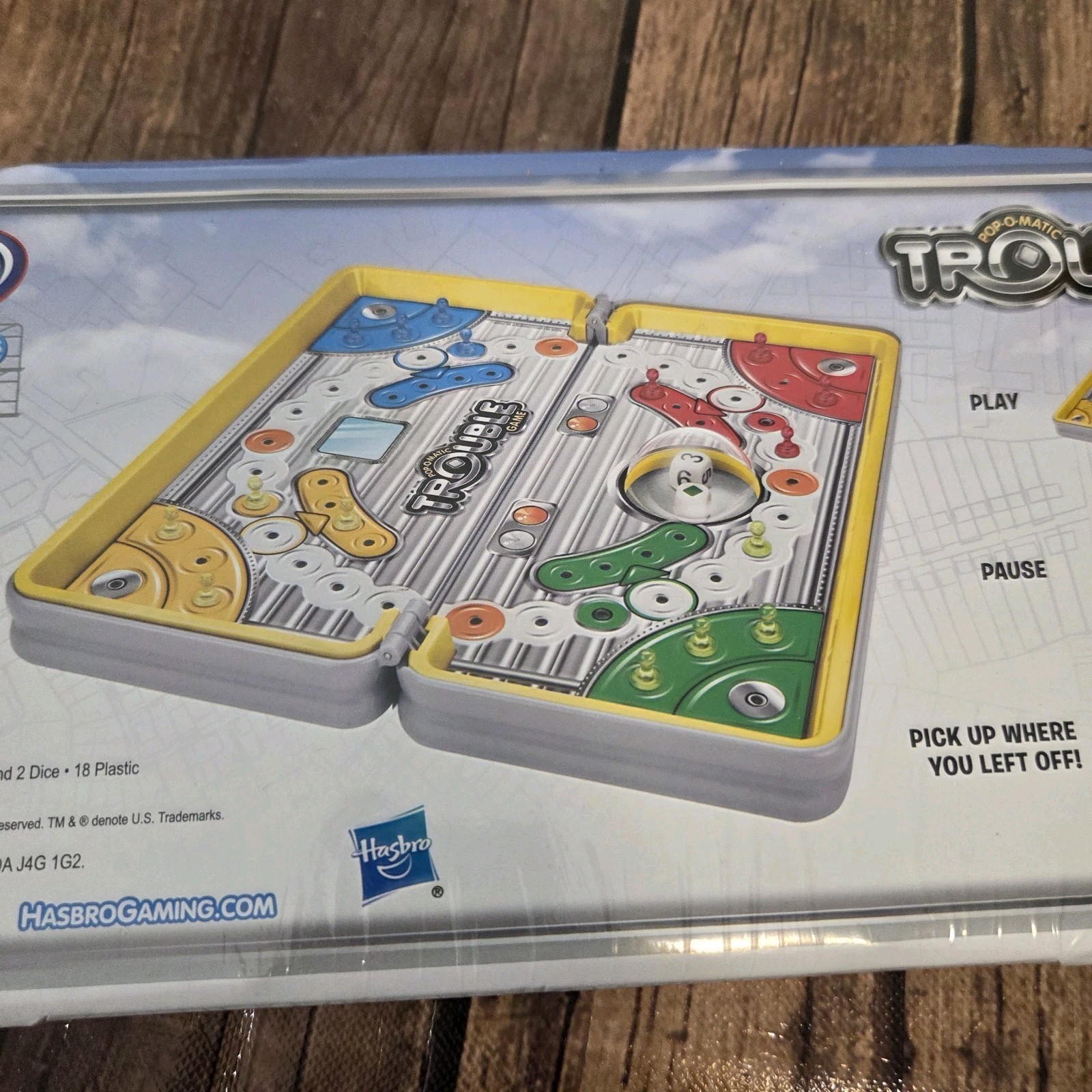 Hasbro Trouble Game Road Trip Series Portable Ages 5 & Up 2-4 Players Metal Case