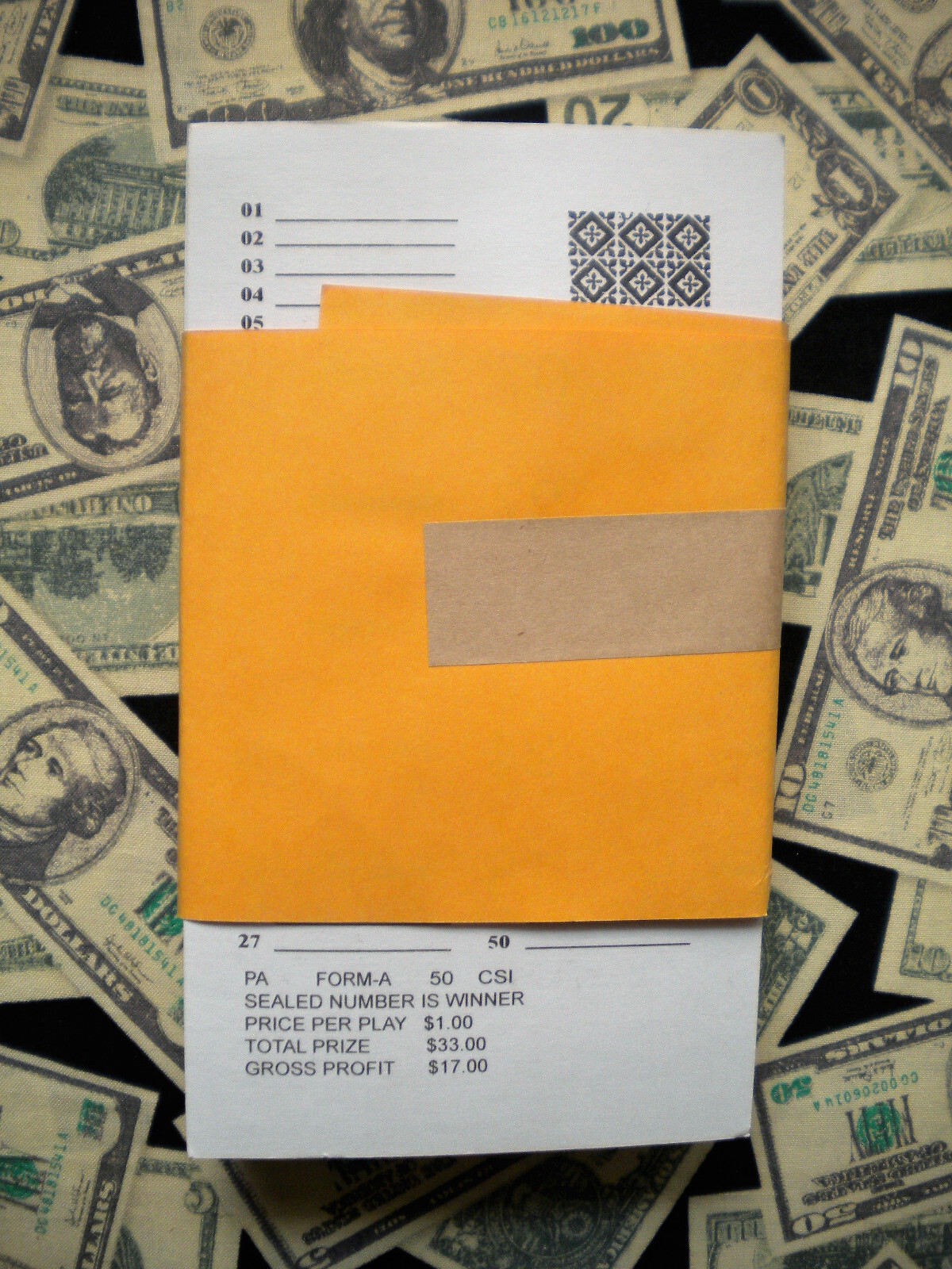 ( 4 Lot ) ~ 50 SURE TIP BOARD {01 to 50} Fund-Raising Raffle Pull Tab Jar Ticket