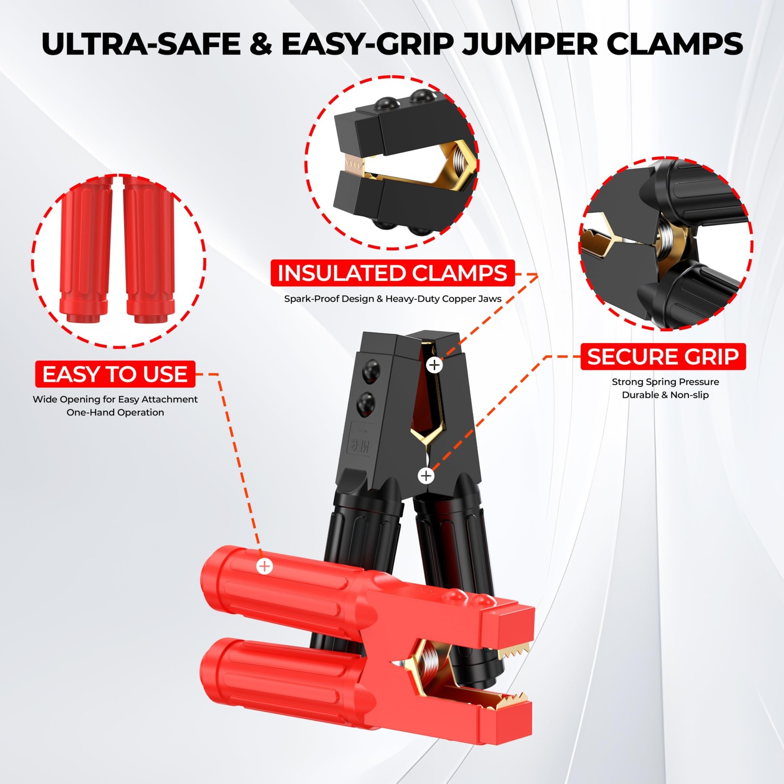 0 Gauge 30 Feet Jumper Cables Heavy Duty for Car, Quick Connect Plug Sets 100…
