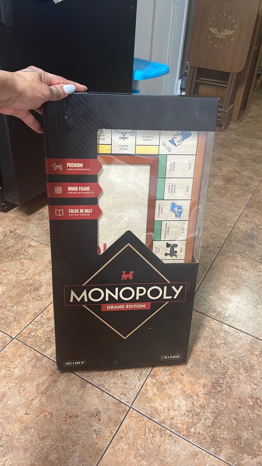 Brand New MONOPOLY GRAND Luxury Edition Folding Wood Board Rare Gift! SEALED