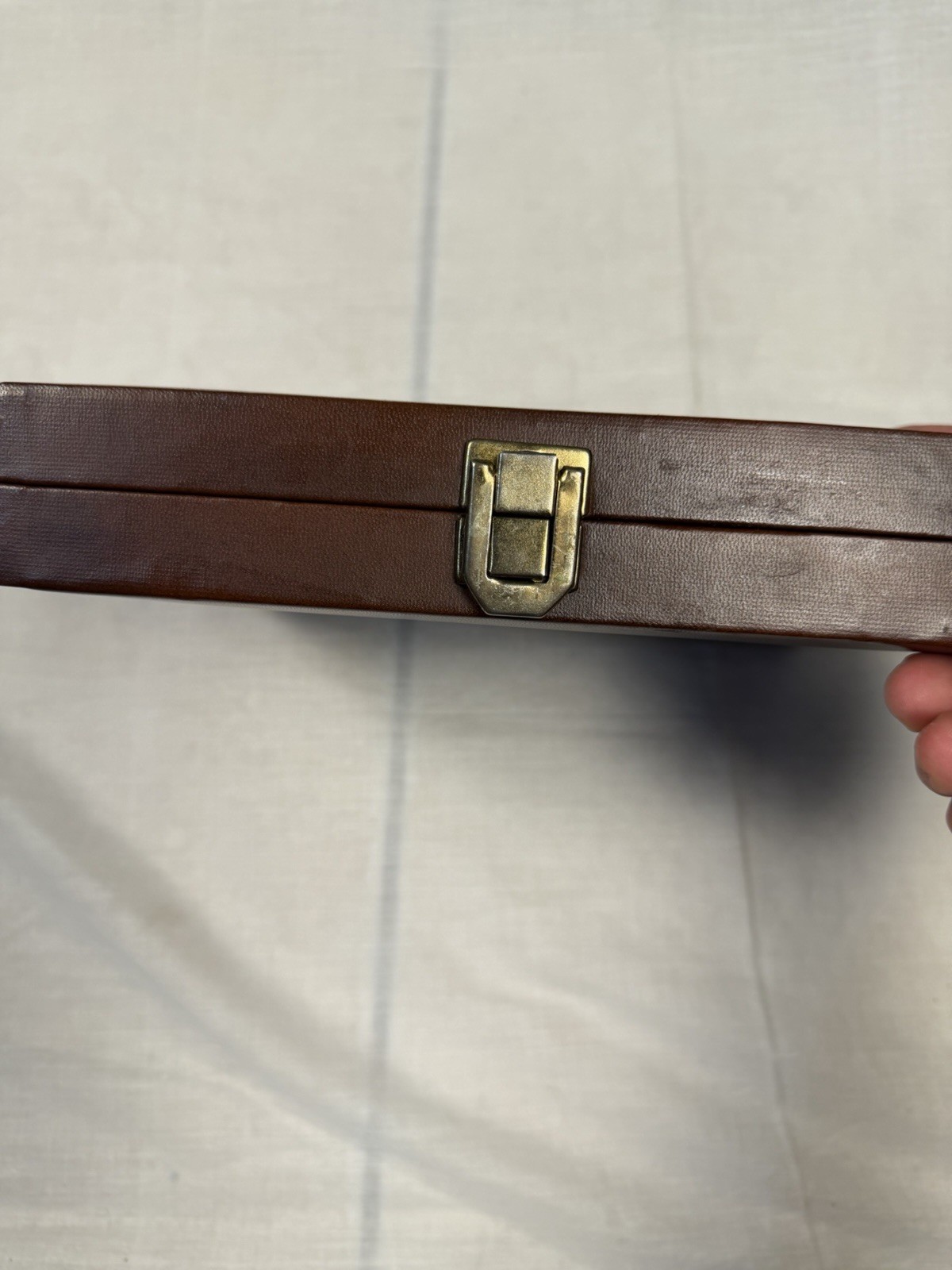 Backgammon Strategy Board Game Folding Brown Case w/ Latch, Complete 2-Player